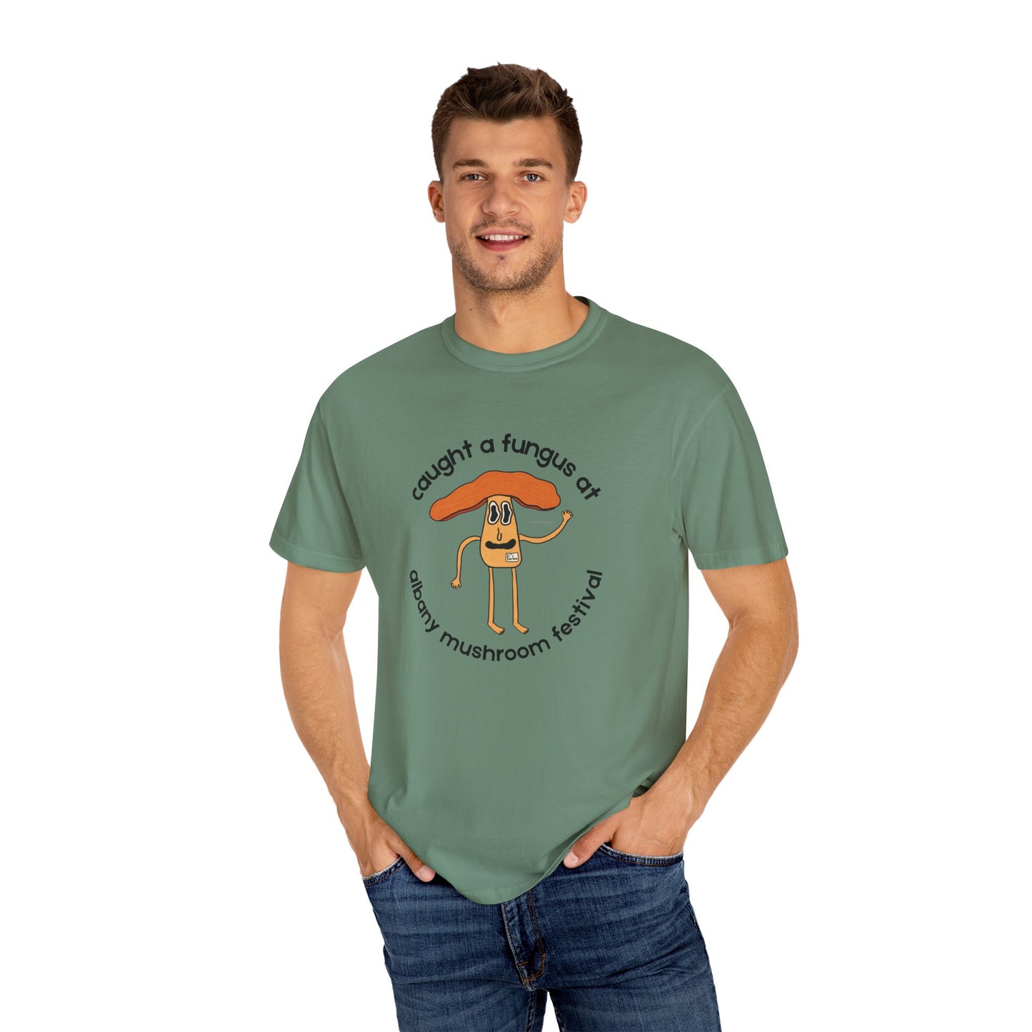 Fun Gus - "Caught a Fungus At Albany Mushroom Festival T-Shirt | Mushroom Festival Graphic Tee - Caught a Fungus Design, Unisex Top, Fall Fashion, Nature Lover Gift, Foraging, Fungi Lover