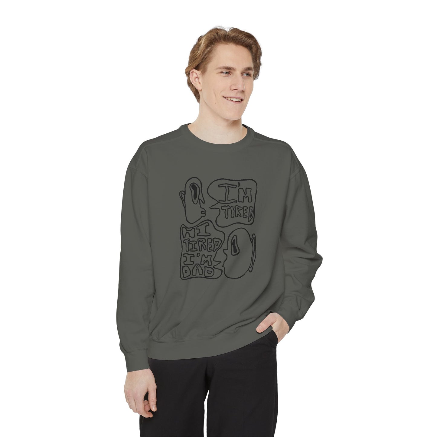 Dad Joke Crewneck | Narcolepsy Awareness and Dad Joke Abstract Faces Sweatshirt, Comfort Colors