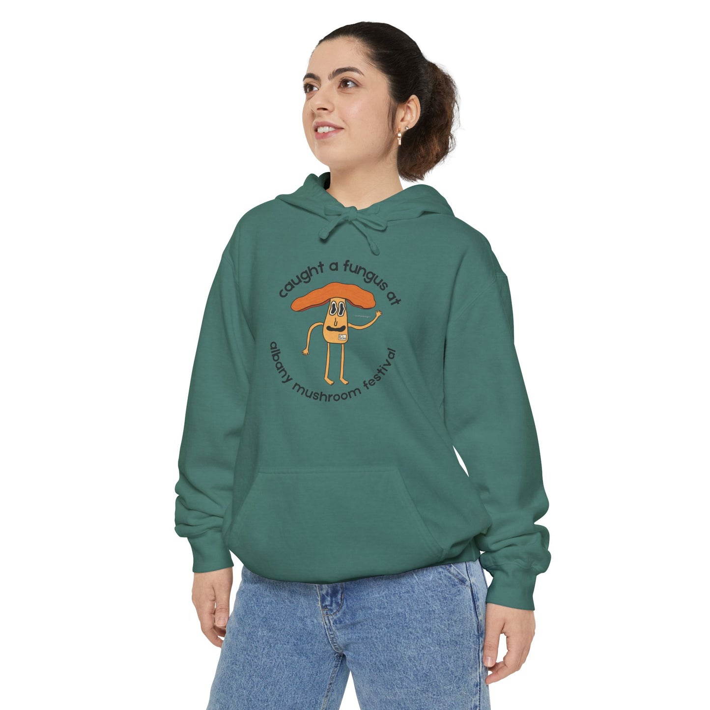 Fun Gus - "Caught a Fungus At Albany Mushroom Festival Hoodie |Mushroom Festival Sweatshirt - Caught a Fungus Design, Unisex Cozy Top, Fall Fashion, Nature Lover Gift, Foraging, Fungi Lover