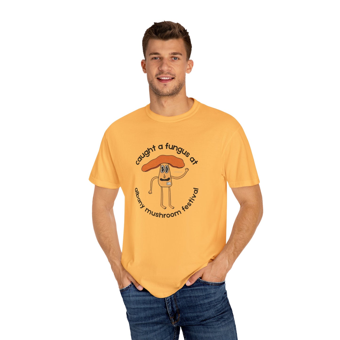 Fun Gus - "Caught a Fungus At Albany Mushroom Festival T-Shirt | Mushroom Festival Graphic Tee - Caught a Fungus Design, Unisex Top, Fall Fashion, Nature Lover Gift, Foraging, Fungi Lover