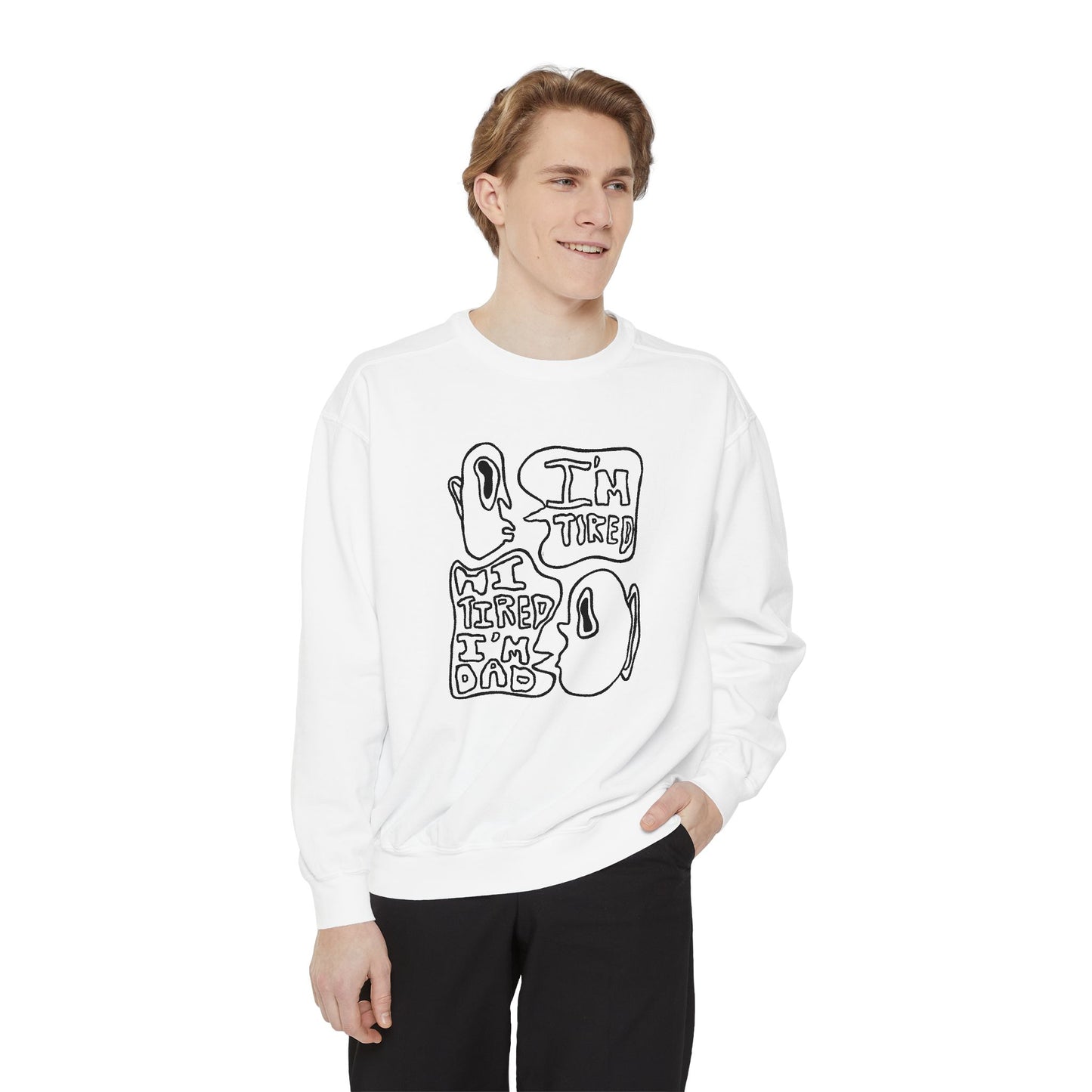 Dad Joke Crewneck | Narcolepsy Awareness and Dad Joke Abstract Faces Sweatshirt, Comfort Colors