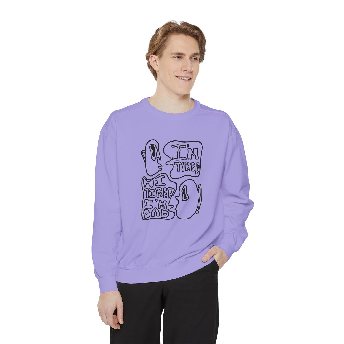 Dad Joke Crewneck | Narcolepsy Awareness and Dad Joke Abstract Faces Sweatshirt, Comfort Colors