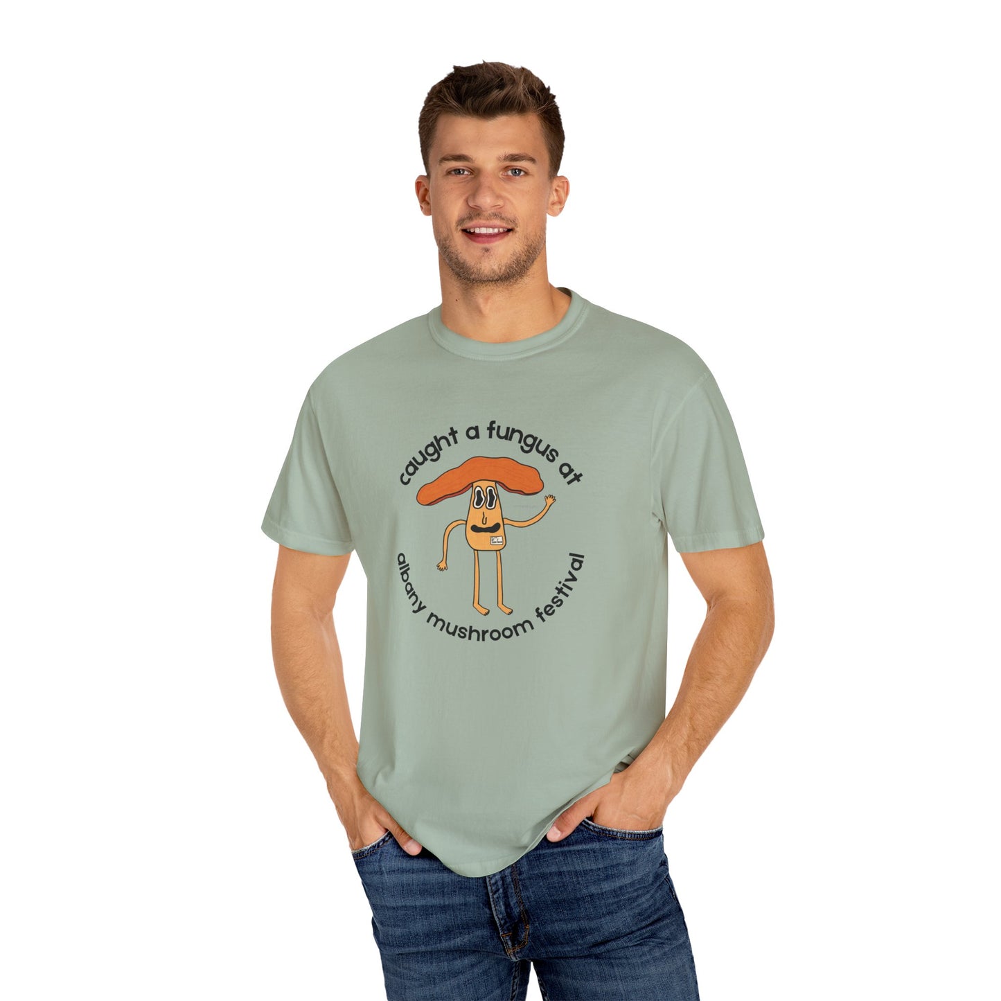 Fun Gus - "Caught a Fungus At Albany Mushroom Festival T-Shirt | Mushroom Festival Graphic Tee - Caught a Fungus Design, Unisex Top, Fall Fashion, Nature Lover Gift, Foraging, Fungi Lover