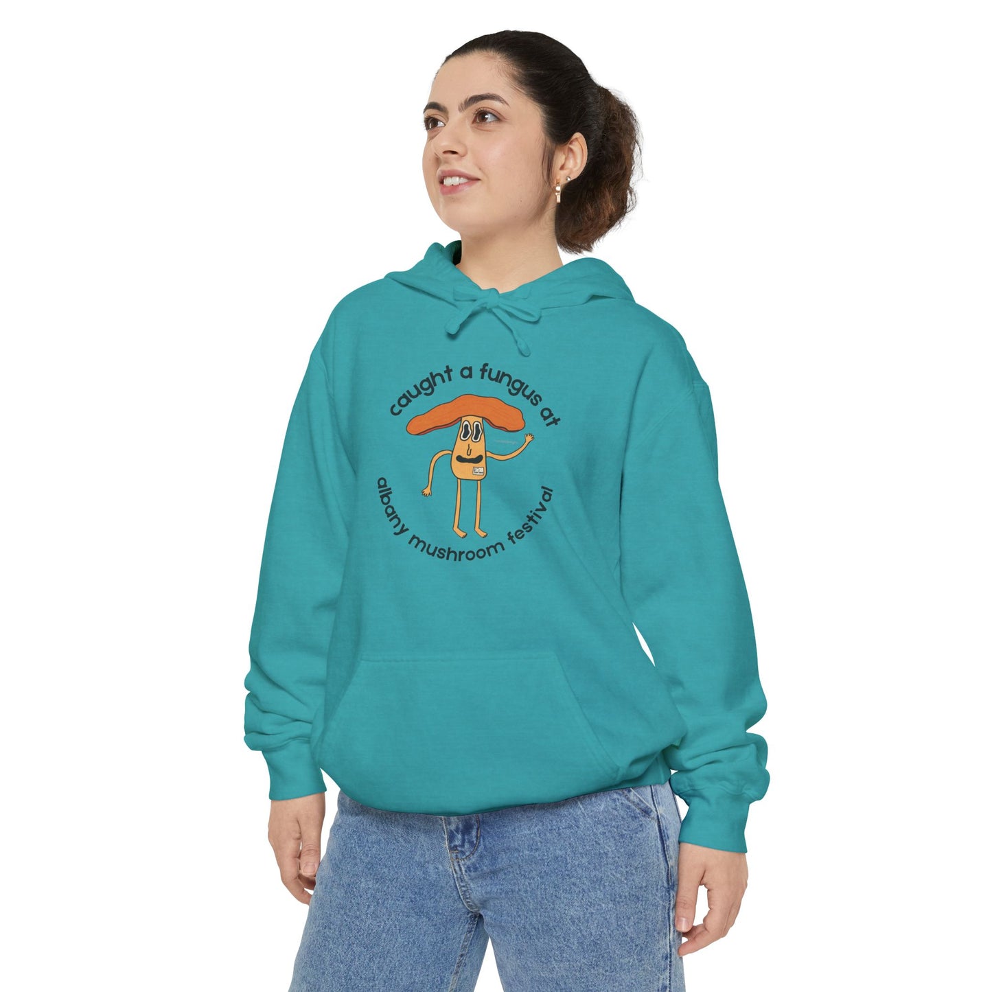 Fun Gus - "Caught a Fungus At Albany Mushroom Festival Hoodie |Mushroom Festival Sweatshirt - Caught a Fungus Design, Unisex Cozy Top, Fall Fashion, Nature Lover Gift, Foraging, Fungi Lover