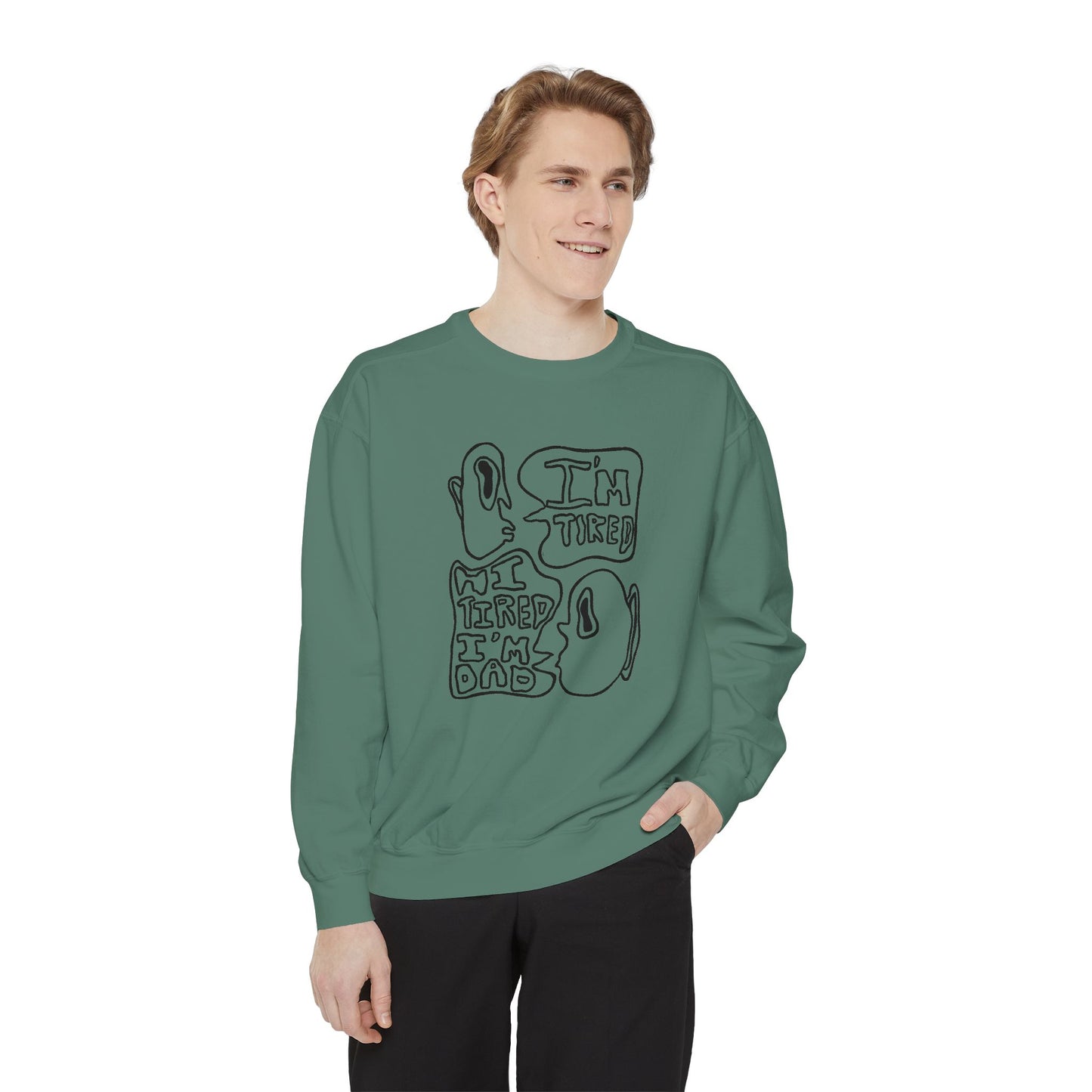 Dad Joke Crewneck | Narcolepsy Awareness and Dad Joke Abstract Faces Sweatshirt, Comfort Colors