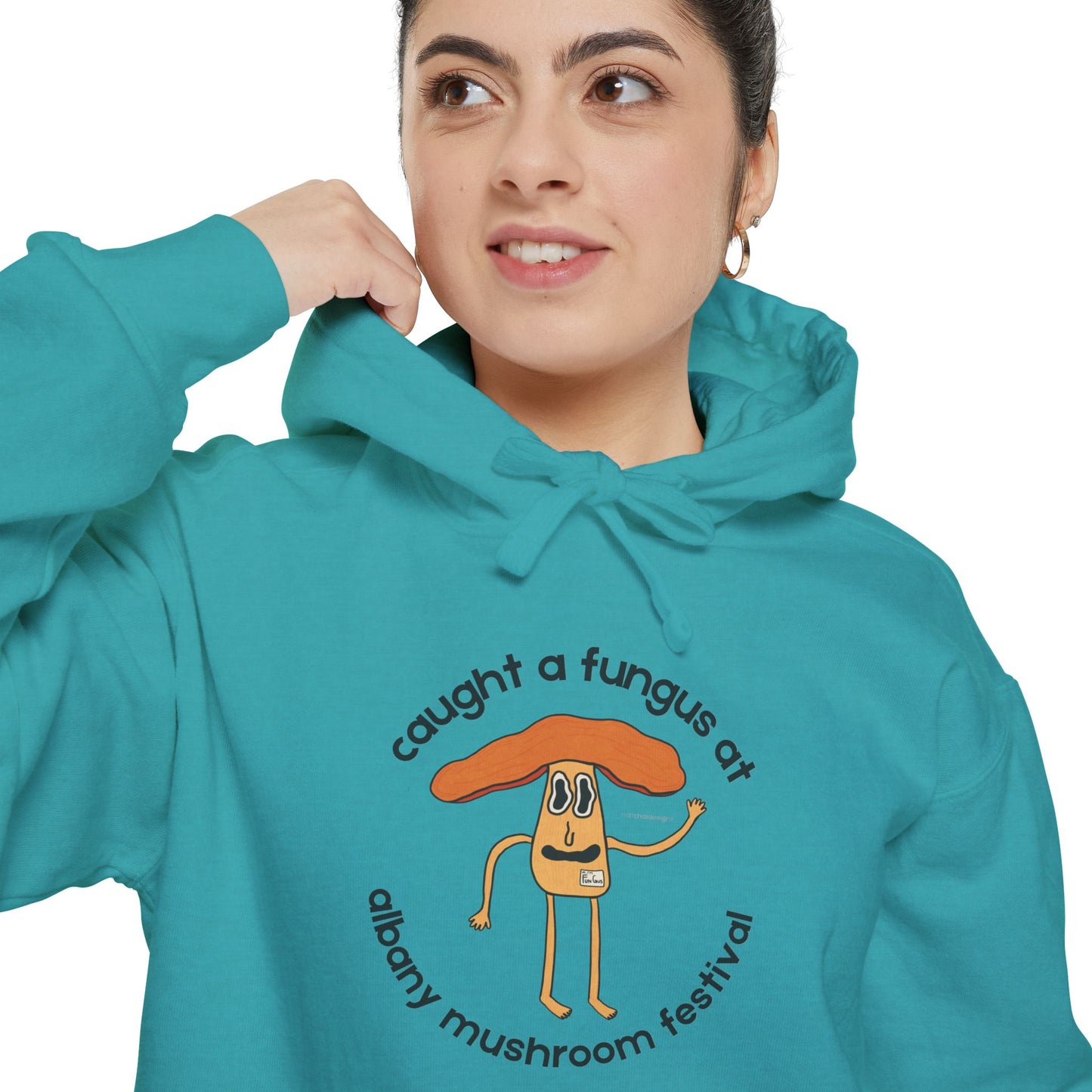 Fun Gus - "Caught a Fungus At Albany Mushroom Festival Hoodie |Mushroom Festival Sweatshirt - Caught a Fungus Design, Unisex Cozy Top, Fall Fashion, Nature Lover Gift, Foraging, Fungi Lover