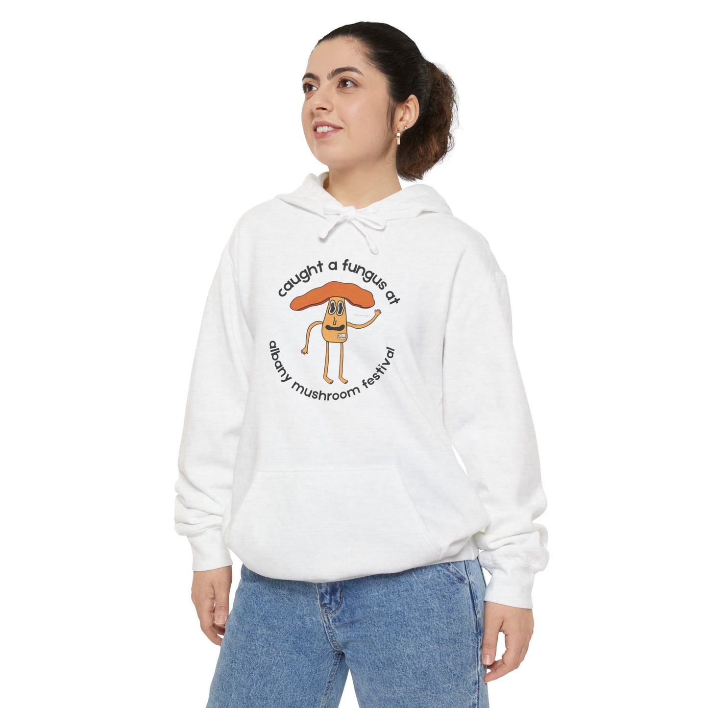 Fun Gus - "Caught a Fungus At Albany Mushroom Festival Hoodie |Mushroom Festival Sweatshirt - Caught a Fungus Design, Unisex Cozy Top, Fall Fashion, Nature Lover Gift, Foraging, Fungi Lover