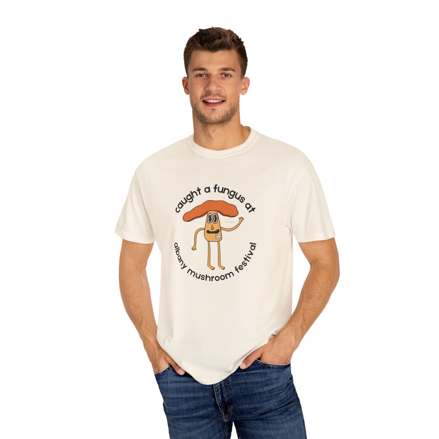 Fun Gus - "Caught a Fungus At Albany Mushroom Festival T-Shirt | Mushroom Festival Graphic Tee - Caught a Fungus Design, Unisex Top, Fall Fashion, Nature Lover Gift, Foraging, Fungi Lover