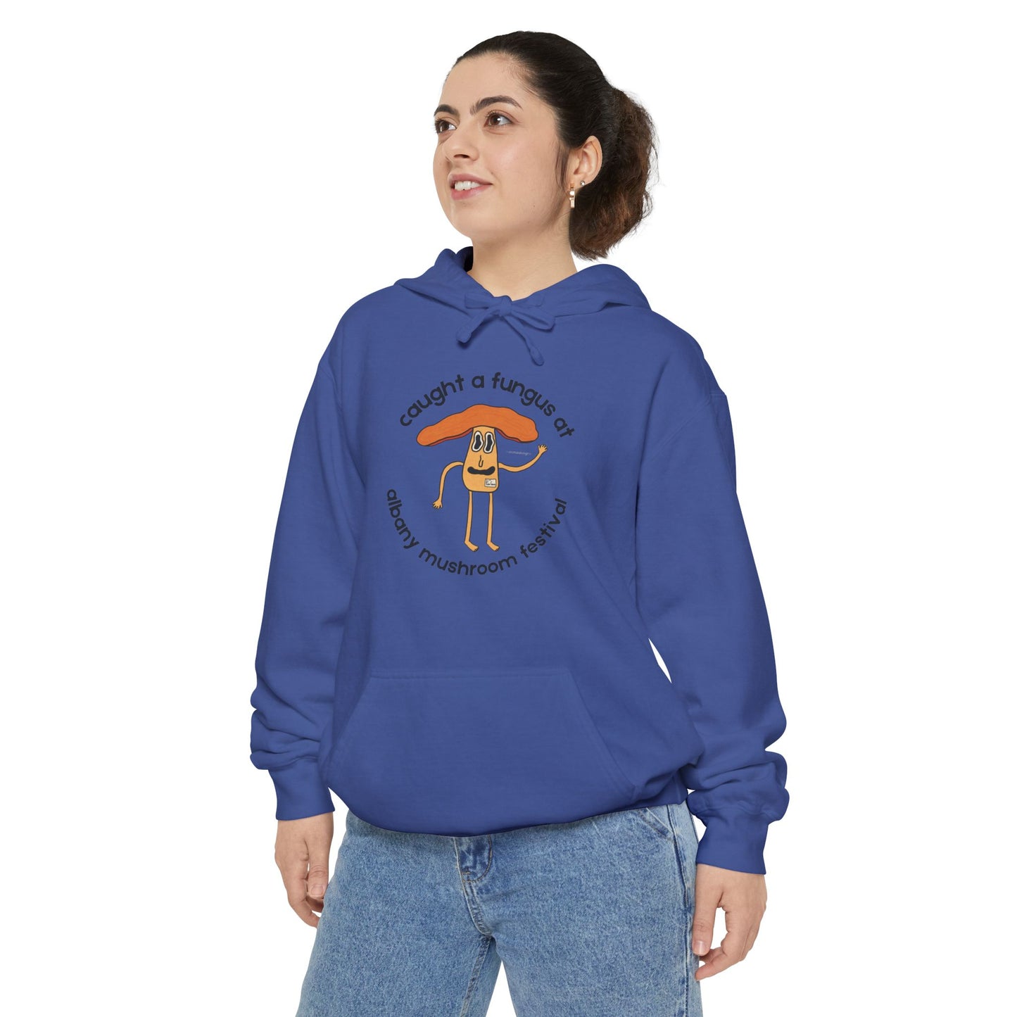 Fun Gus - "Caught a Fungus At Albany Mushroom Festival Hoodie |Mushroom Festival Sweatshirt - Caught a Fungus Design, Unisex Cozy Top, Fall Fashion, Nature Lover Gift, Foraging, Fungi Lover