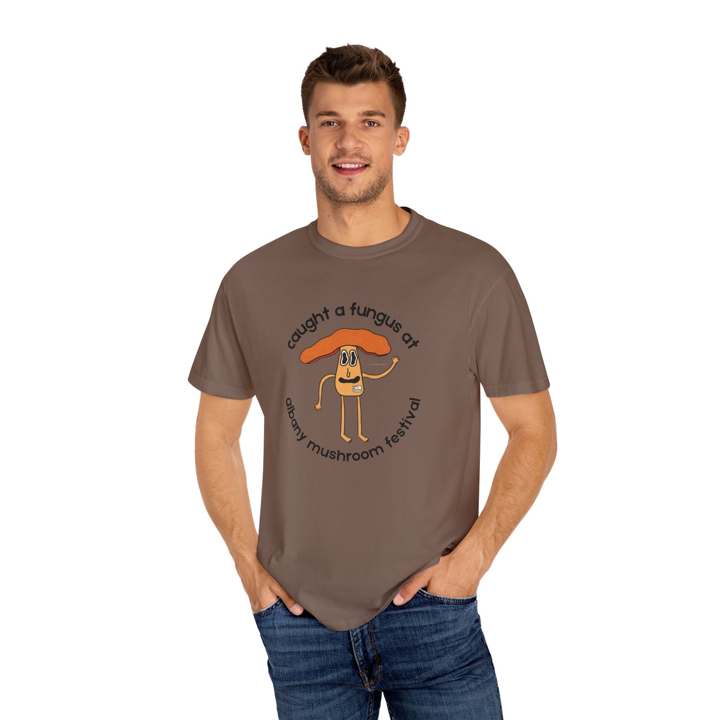 Fun Gus - "Caught a Fungus At Albany Mushroom Festival T-Shirt | Mushroom Festival Graphic Tee - Caught a Fungus Design, Unisex Top, Fall Fashion, Nature Lover Gift, Foraging, Fungi Lover