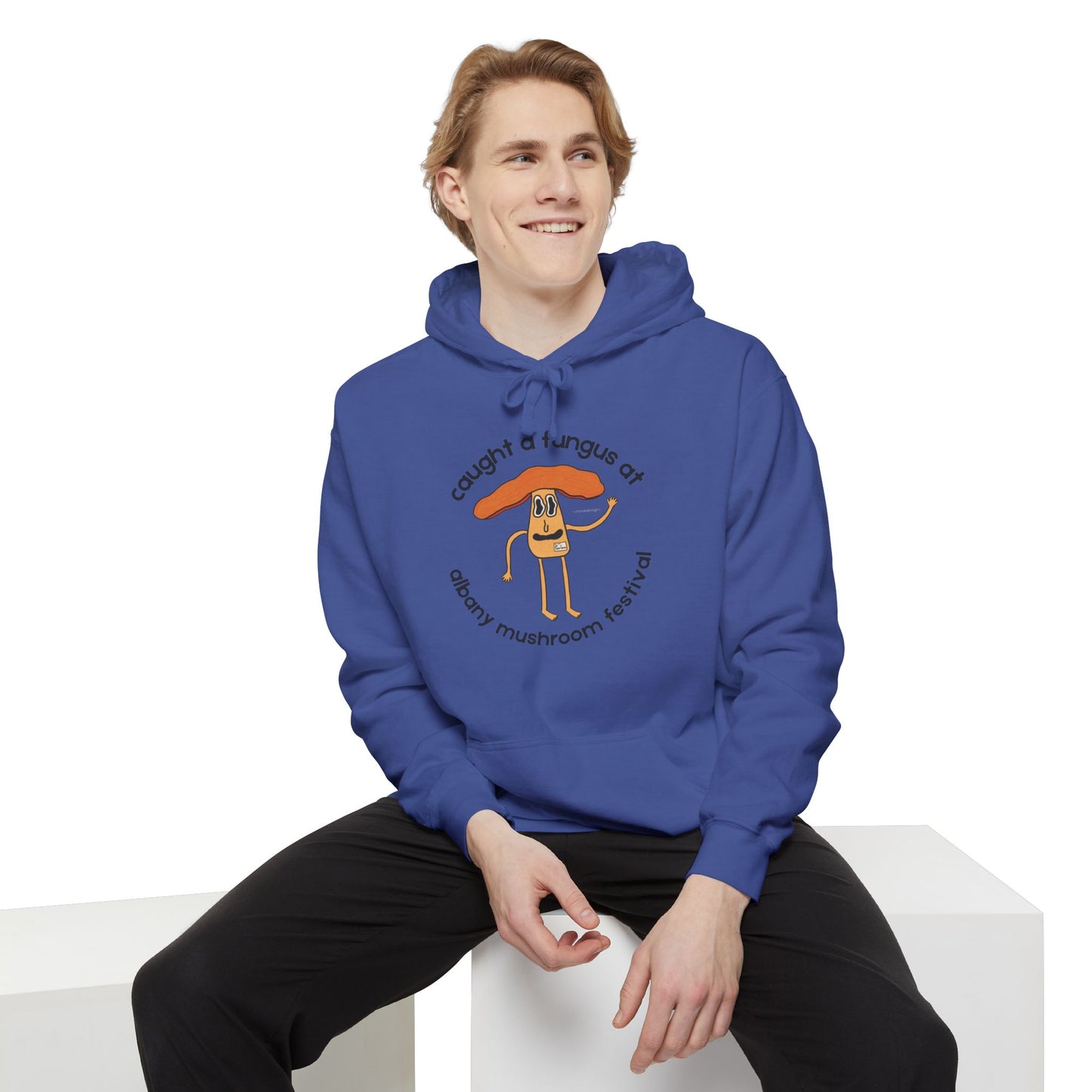Fun Gus - "Caught a Fungus At Albany Mushroom Festival Hoodie |Mushroom Festival Sweatshirt - Caught a Fungus Design, Unisex Cozy Top, Fall Fashion, Nature Lover Gift, Foraging, Fungi Lover