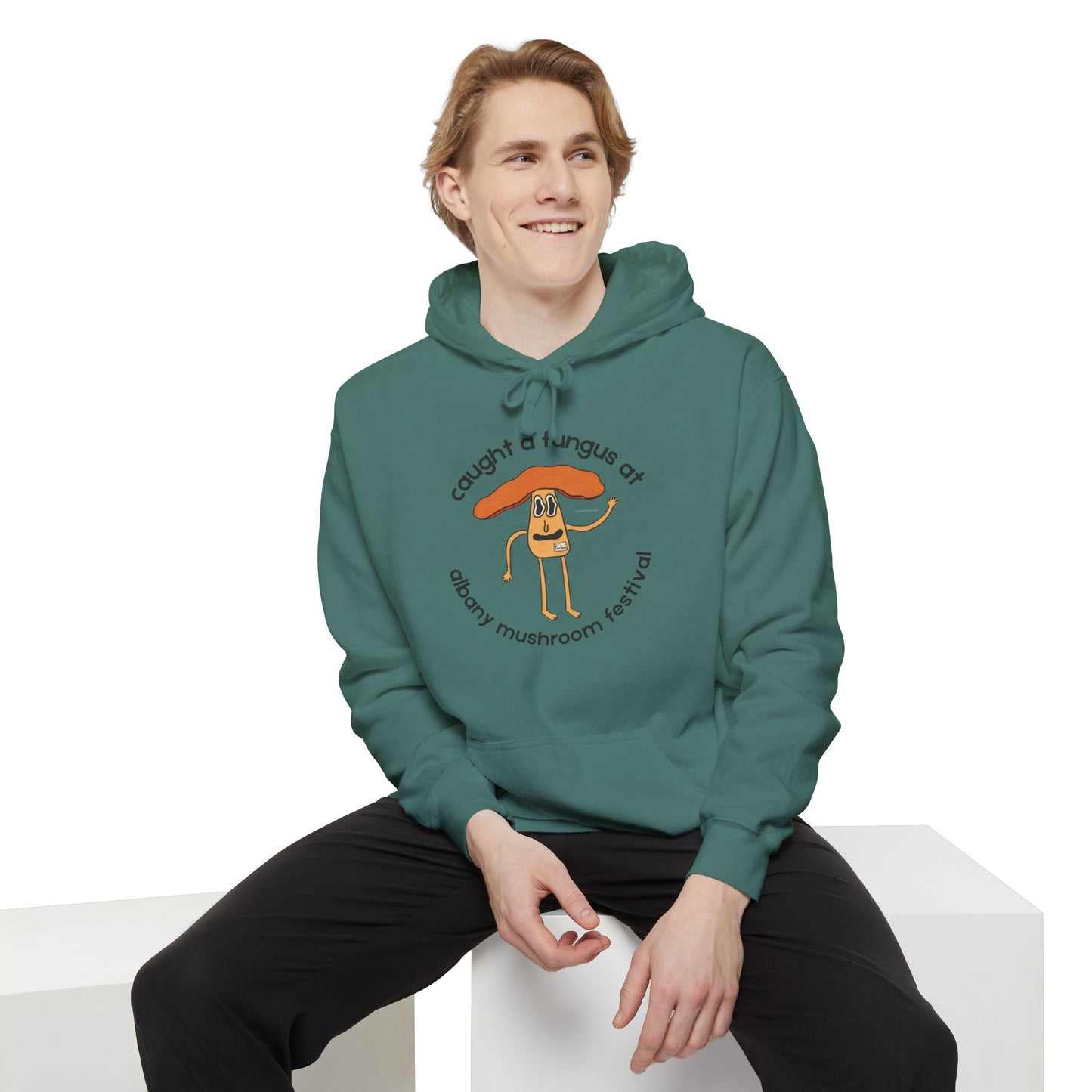 Fun Gus - "Caught a Fungus At Albany Mushroom Festival Hoodie |Mushroom Festival Sweatshirt - Caught a Fungus Design, Unisex Cozy Top, Fall Fashion, Nature Lover Gift, Foraging, Fungi Lover