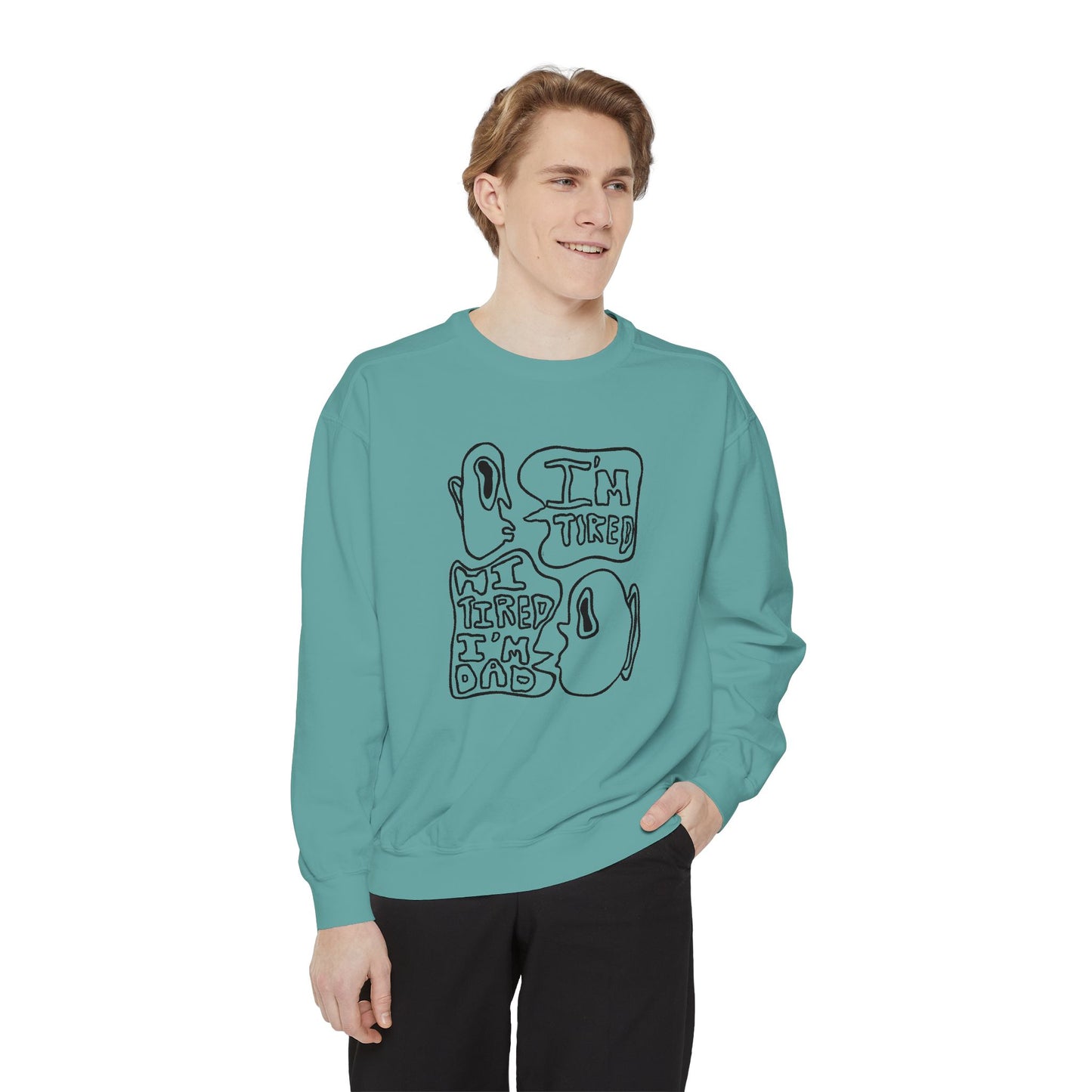Dad Joke Crewneck | Narcolepsy Awareness and Dad Joke Abstract Faces Sweatshirt, Comfort Colors