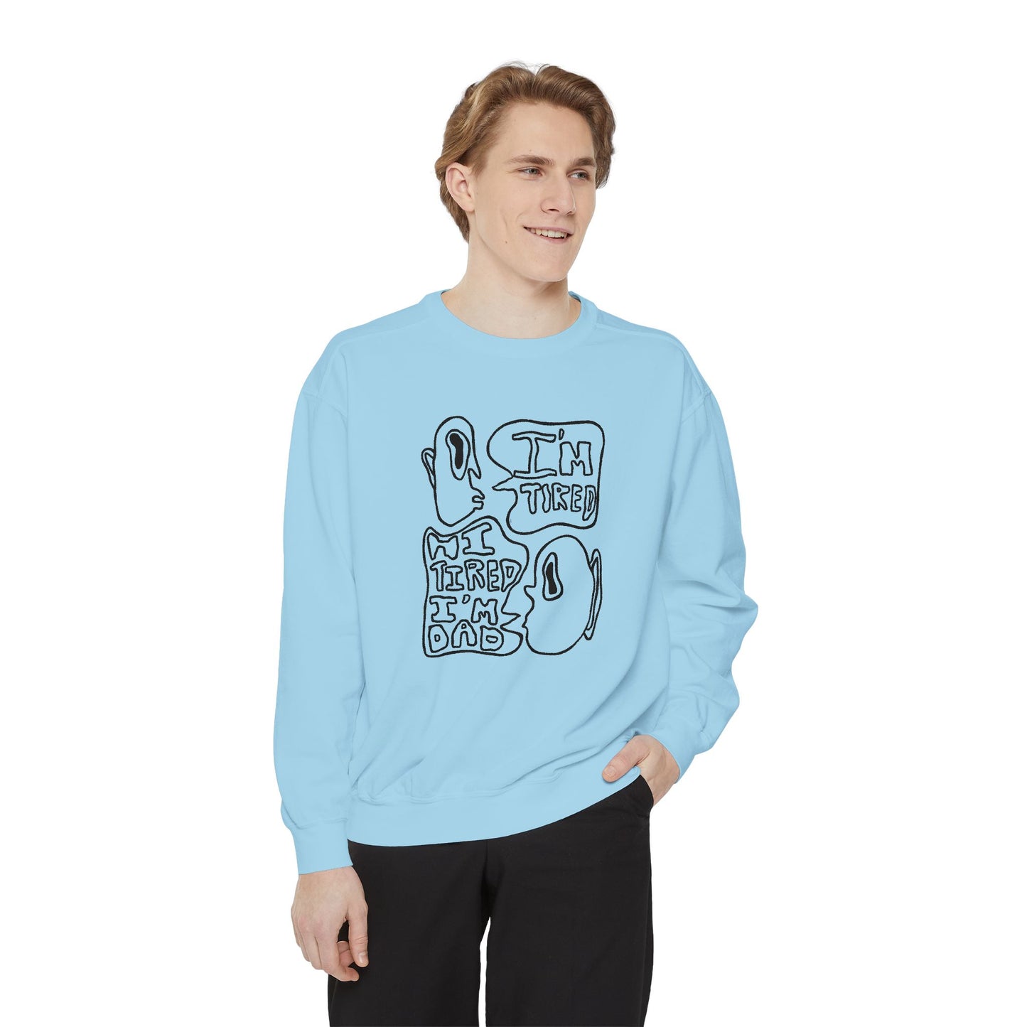 Dad Joke Crewneck | Narcolepsy Awareness and Dad Joke Abstract Faces Sweatshirt, Comfort Colors