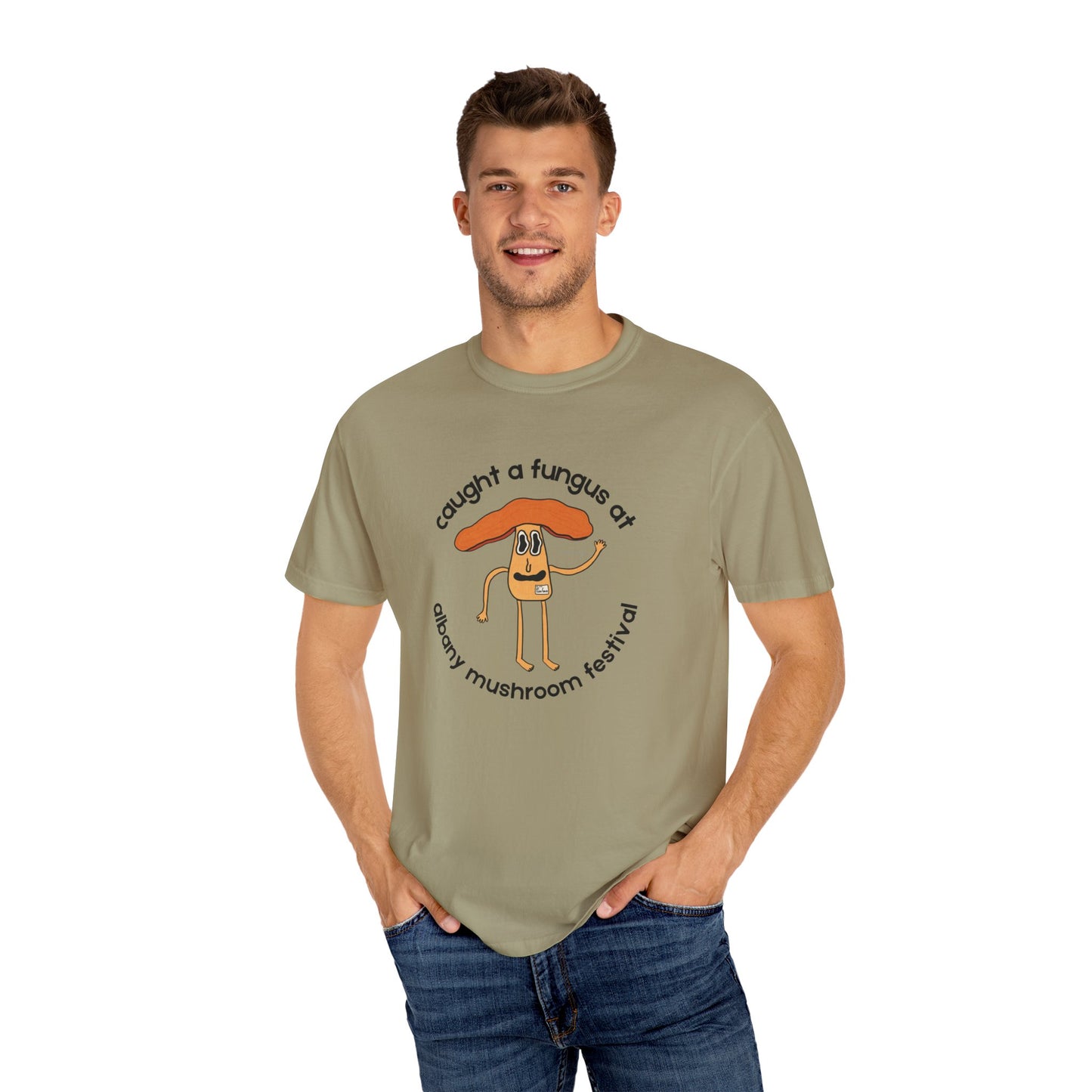 Fun Gus - "Caught a Fungus At Albany Mushroom Festival T-Shirt | Mushroom Festival Graphic Tee - Caught a Fungus Design, Unisex Top, Fall Fashion, Nature Lover Gift, Foraging, Fungi Lover