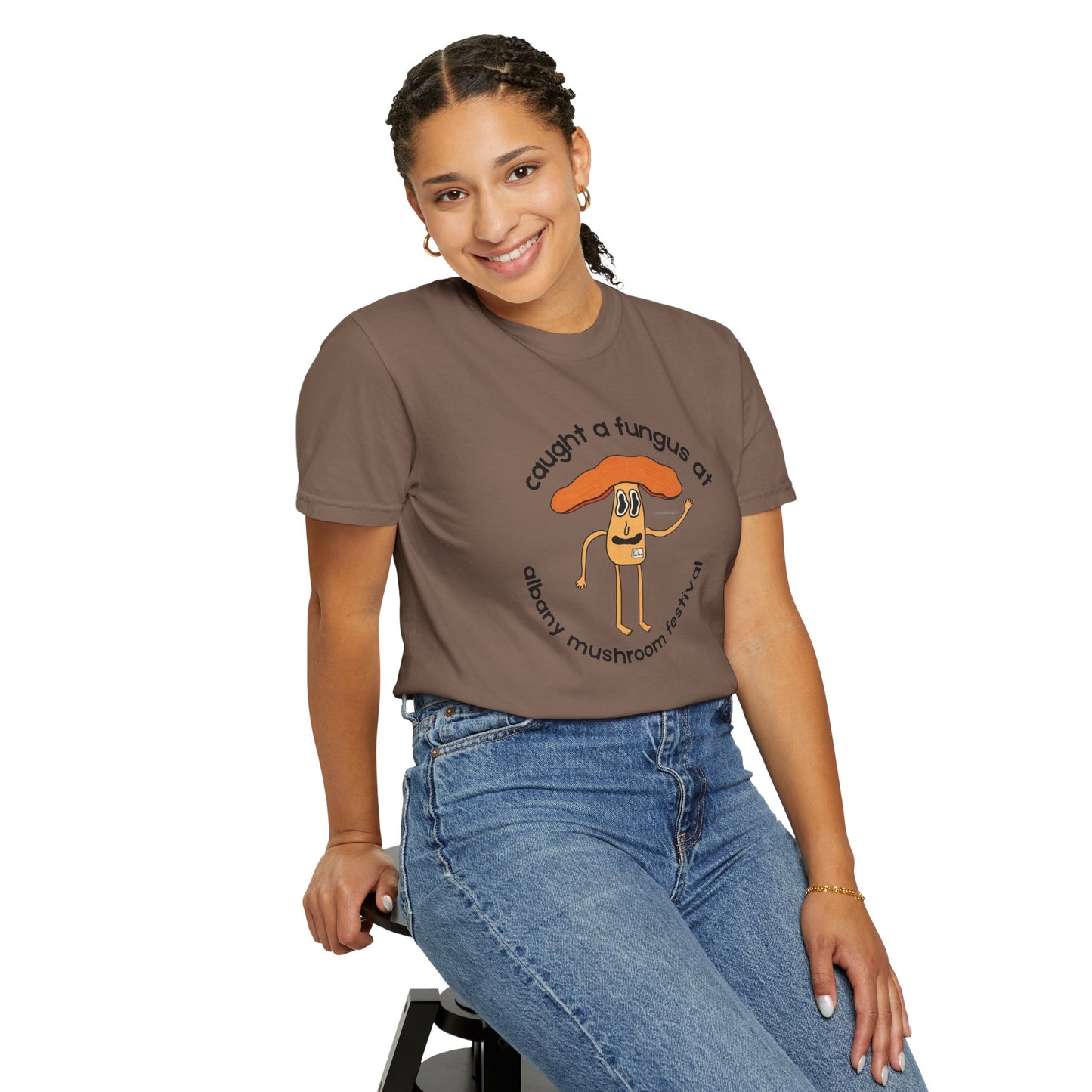Fun Gus - "Caught a Fungus At Albany Mushroom Festival T-Shirt | Mushroom Festival Graphic Tee - Caught a Fungus Design, Unisex Top, Fall Fashion, Nature Lover Gift, Foraging, Fungi Lover