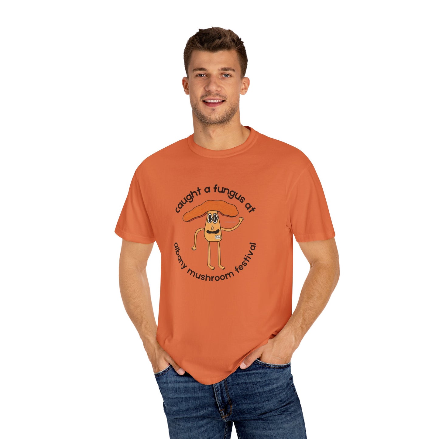 Fun Gus - "Caught a Fungus At Albany Mushroom Festival T-Shirt | Mushroom Festival Graphic Tee - Caught a Fungus Design, Unisex Top, Fall Fashion, Nature Lover Gift, Foraging, Fungi Lover