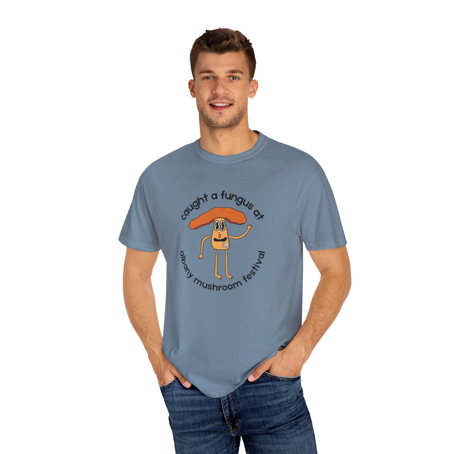 Fun Gus - "Caught a Fungus At Albany Mushroom Festival T-Shirt | Mushroom Festival Graphic Tee - Caught a Fungus Design, Unisex Top, Fall Fashion, Nature Lover Gift, Foraging, Fungi Lover