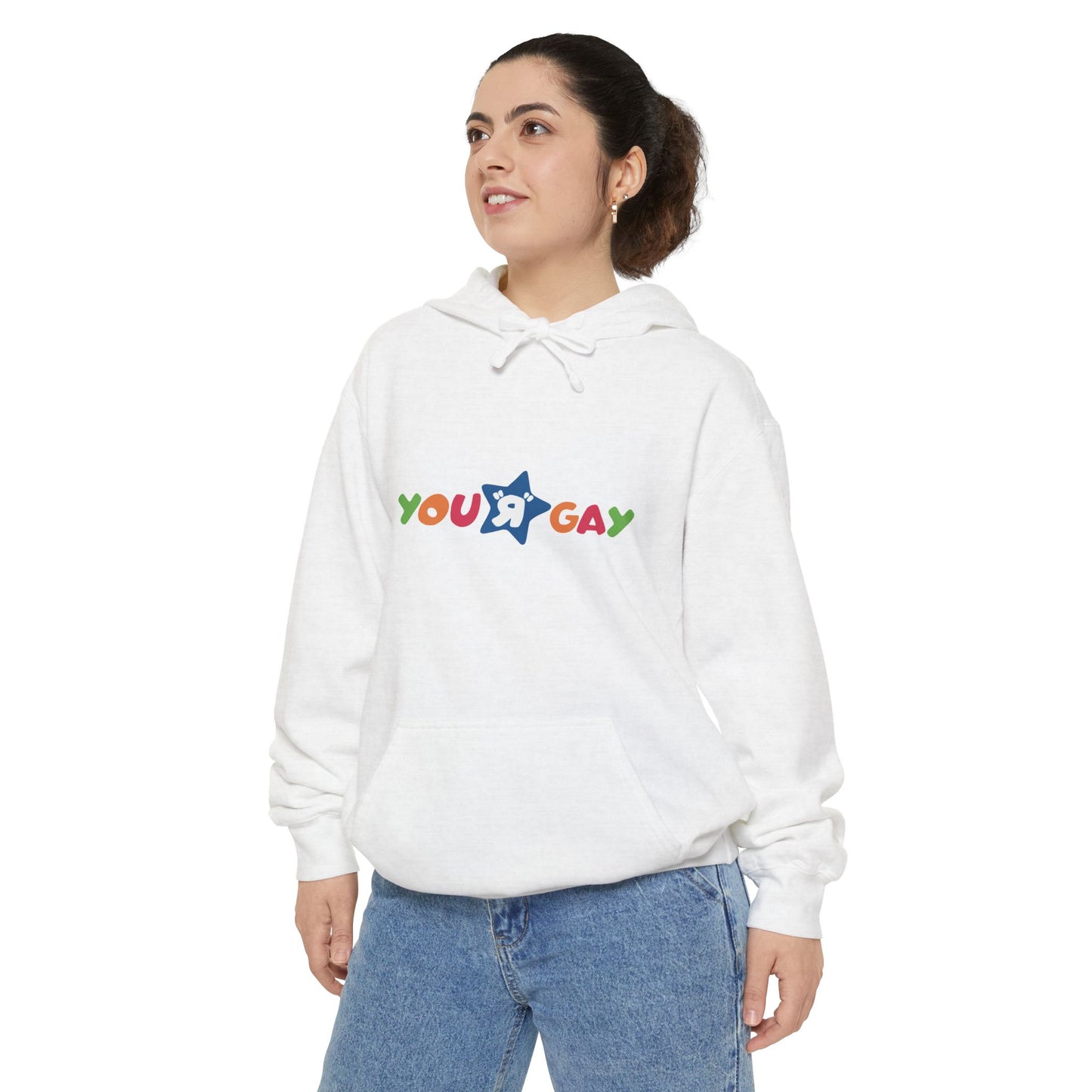 You R Gay Hoodie | Unisex Garment-Dyed Hoodie, Funny Hoodie, LGBTQ+ Apparel, Casual Wear, LGBTQ Pride Gift