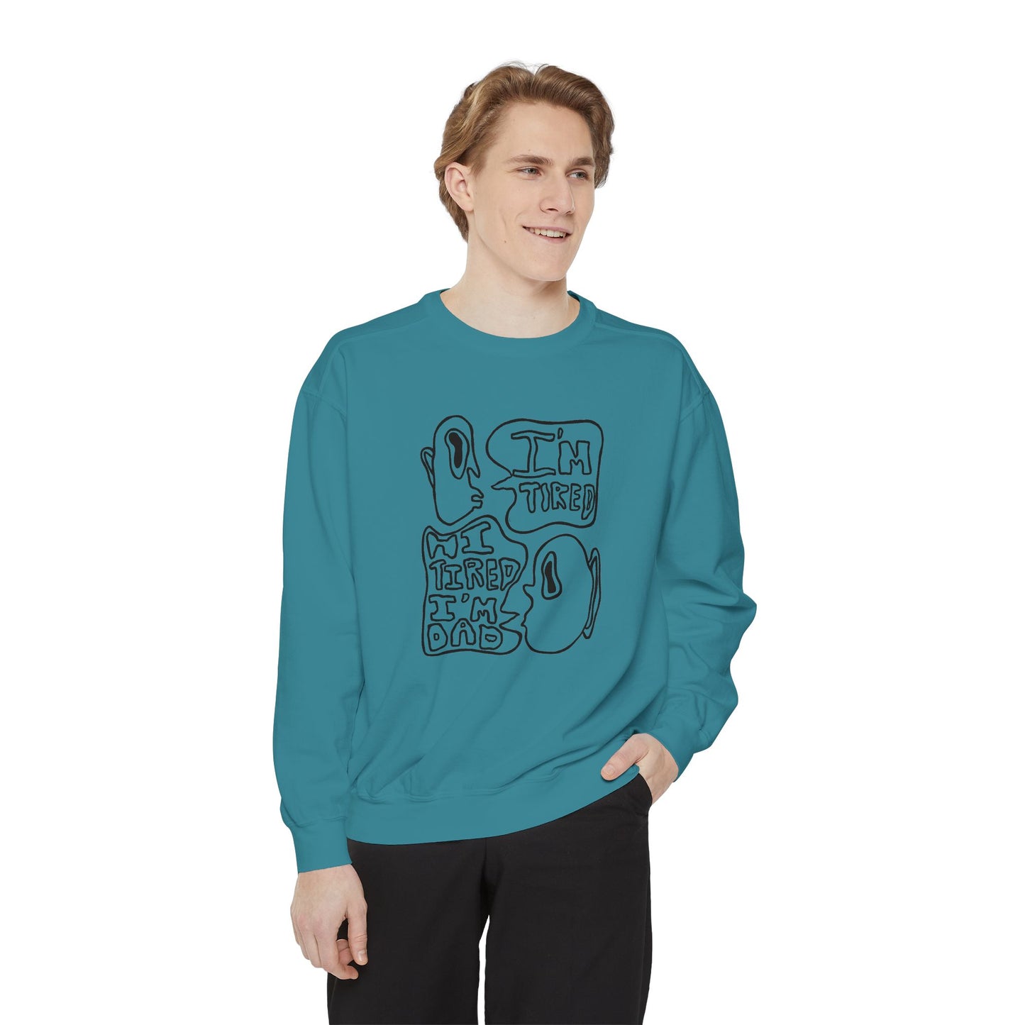 Dad Joke Crewneck | Narcolepsy Awareness and Dad Joke Abstract Faces Sweatshirt, Comfort Colors