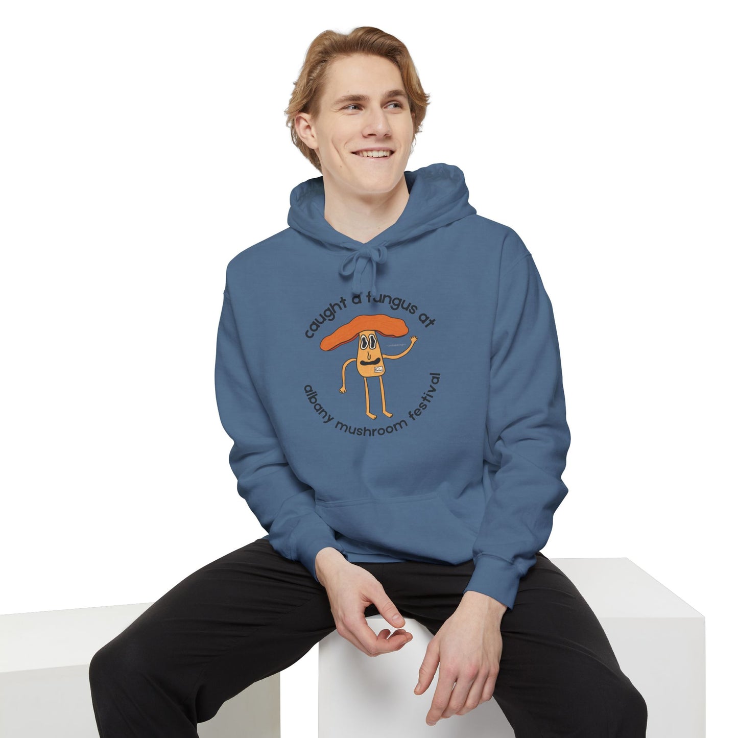 Fun Gus - "Caught a Fungus At Albany Mushroom Festival Hoodie |Mushroom Festival Sweatshirt - Caught a Fungus Design, Unisex Cozy Top, Fall Fashion, Nature Lover Gift, Foraging, Fungi Lover