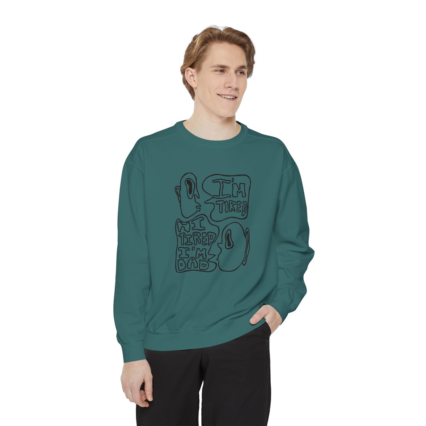 Dad Joke Crewneck | Narcolepsy Awareness and Dad Joke Abstract Faces Sweatshirt, Comfort Colors