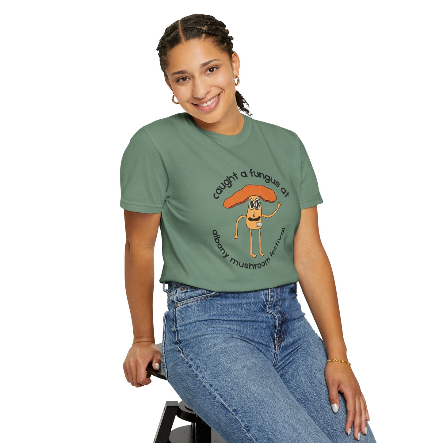 Fun Gus - "Caught a Fungus At Albany Mushroom Festival T-Shirt | Mushroom Festival Graphic Tee - Caught a Fungus Design, Unisex Top, Fall Fashion, Nature Lover Gift, Foraging, Fungi Lover
