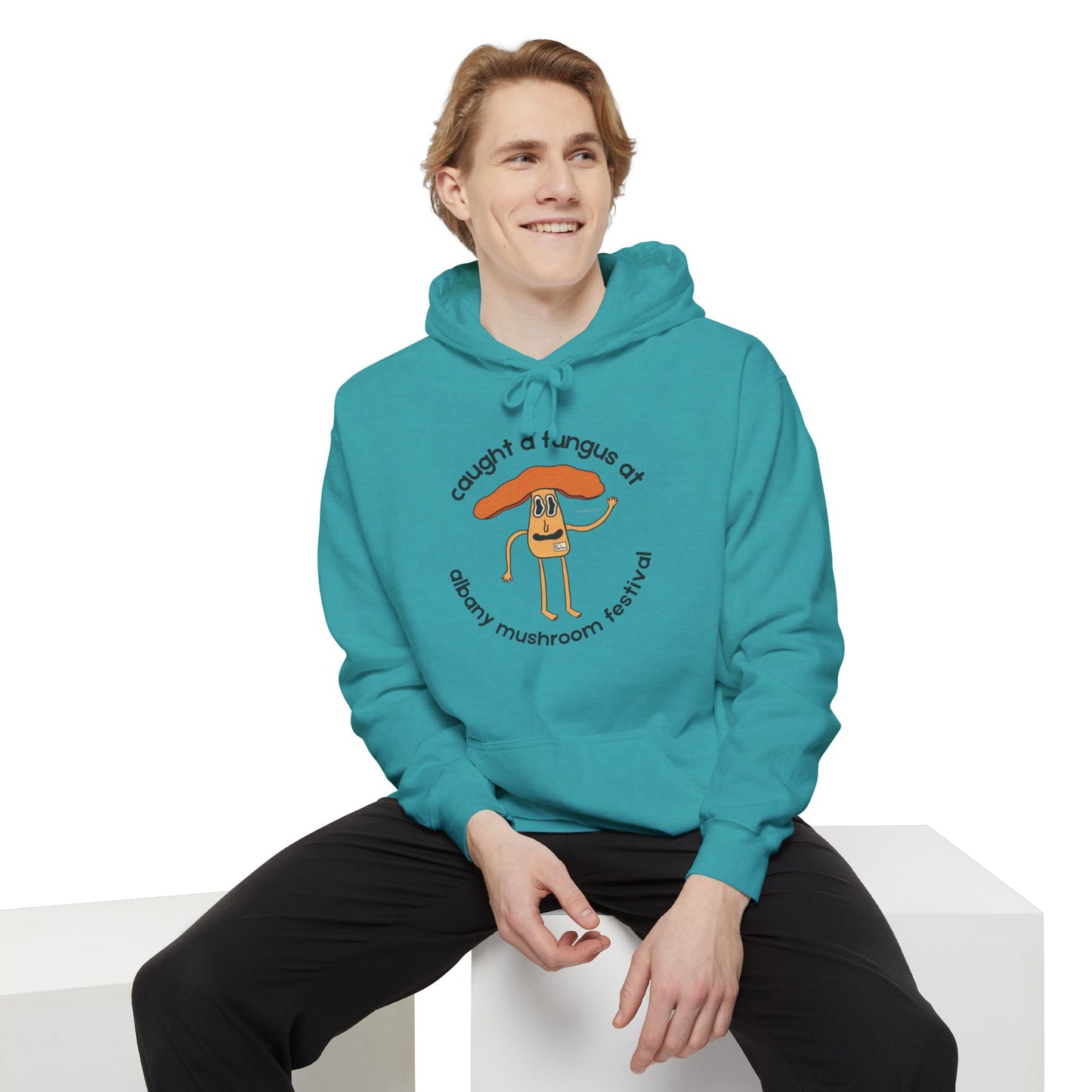 Fun Gus - "Caught a Fungus At Albany Mushroom Festival Hoodie |Mushroom Festival Sweatshirt - Caught a Fungus Design, Unisex Cozy Top, Fall Fashion, Nature Lover Gift, Foraging, Fungi Lover