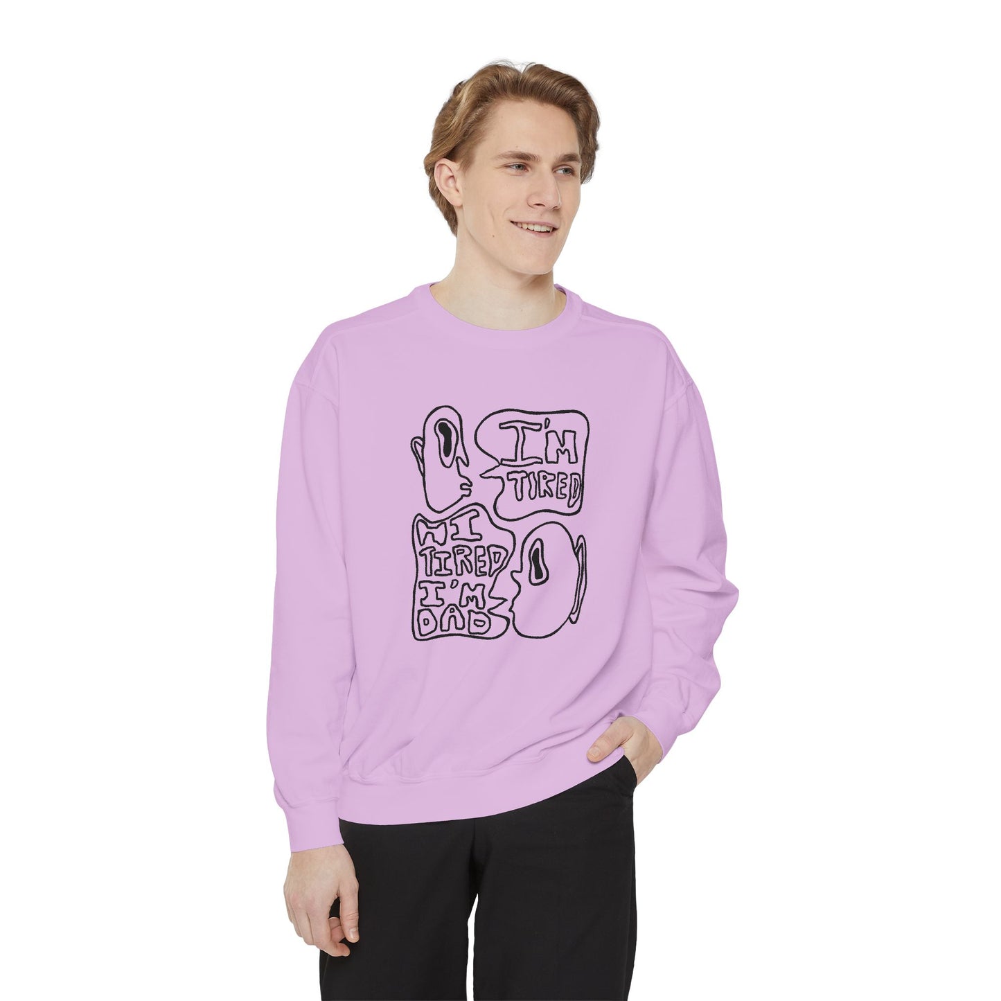 Dad Joke Crewneck | Narcolepsy Awareness and Dad Joke Abstract Faces Sweatshirt, Comfort Colors