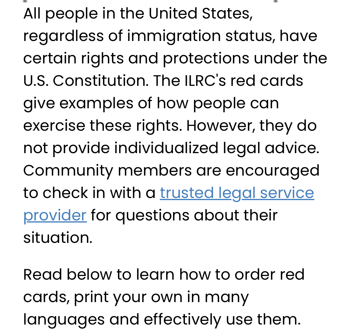 Tarjetas Rojas/Red Cards | FREE IMMIGRATION RESOURCES