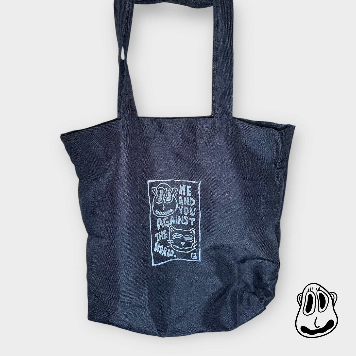 Me & You Against the World Lino Print Tote Bag