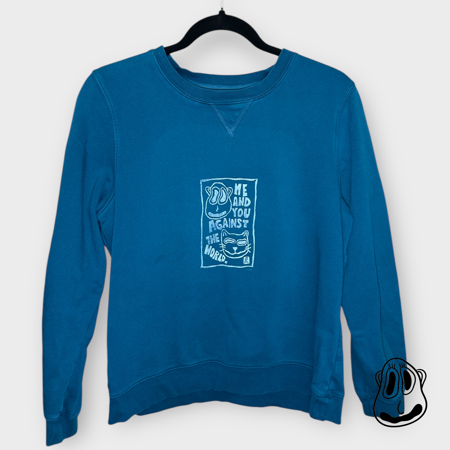 You & Me Against the World Crewneck | Handmade Sweatshirt, Thrifted Collection