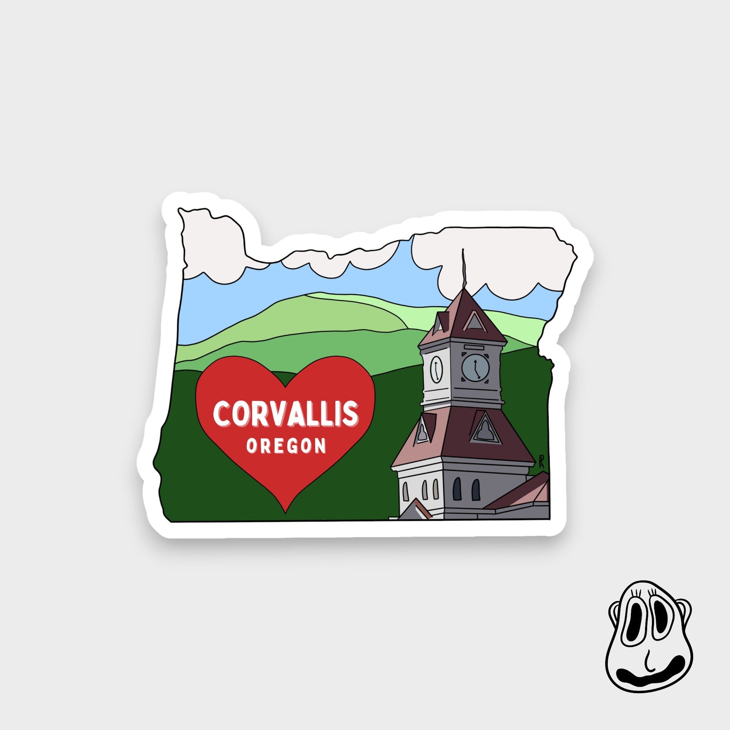 Corvallis Sticker | Handmade Original Art Waterproof Vinyl Sticker