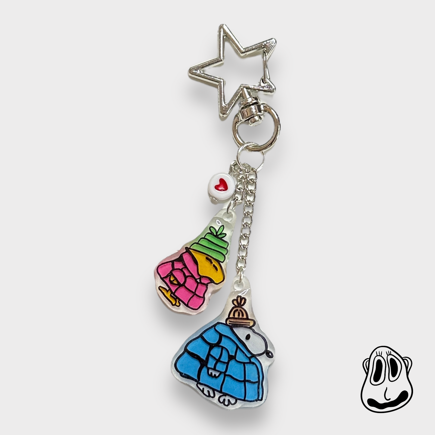 Dog and Bird Keychain | Handmade Accessories for Bags, Keys, etc.