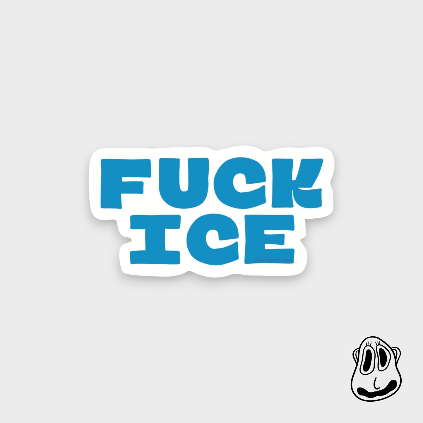 Fuck ICE Sticker | Handmade Original Art Waterproof Vinyl Sticker