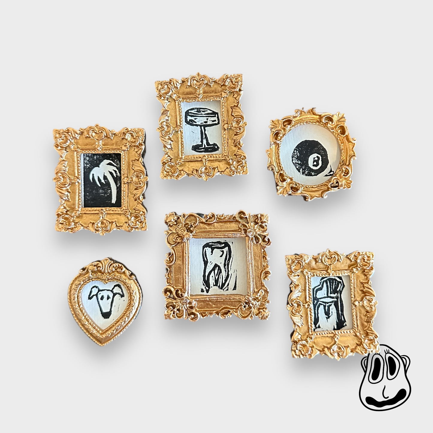 Mini Lino Print Framed Magnets
