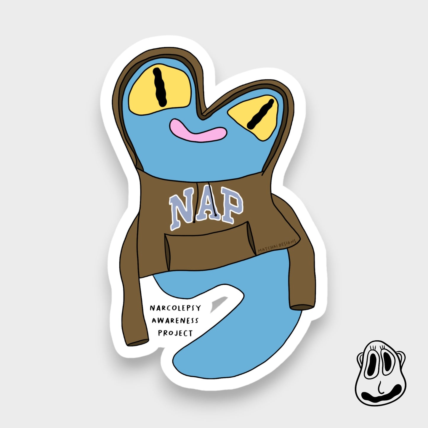 NAP Hooded Creature Sticker | Handmade Original Art Waterproof Vinyl Sticker