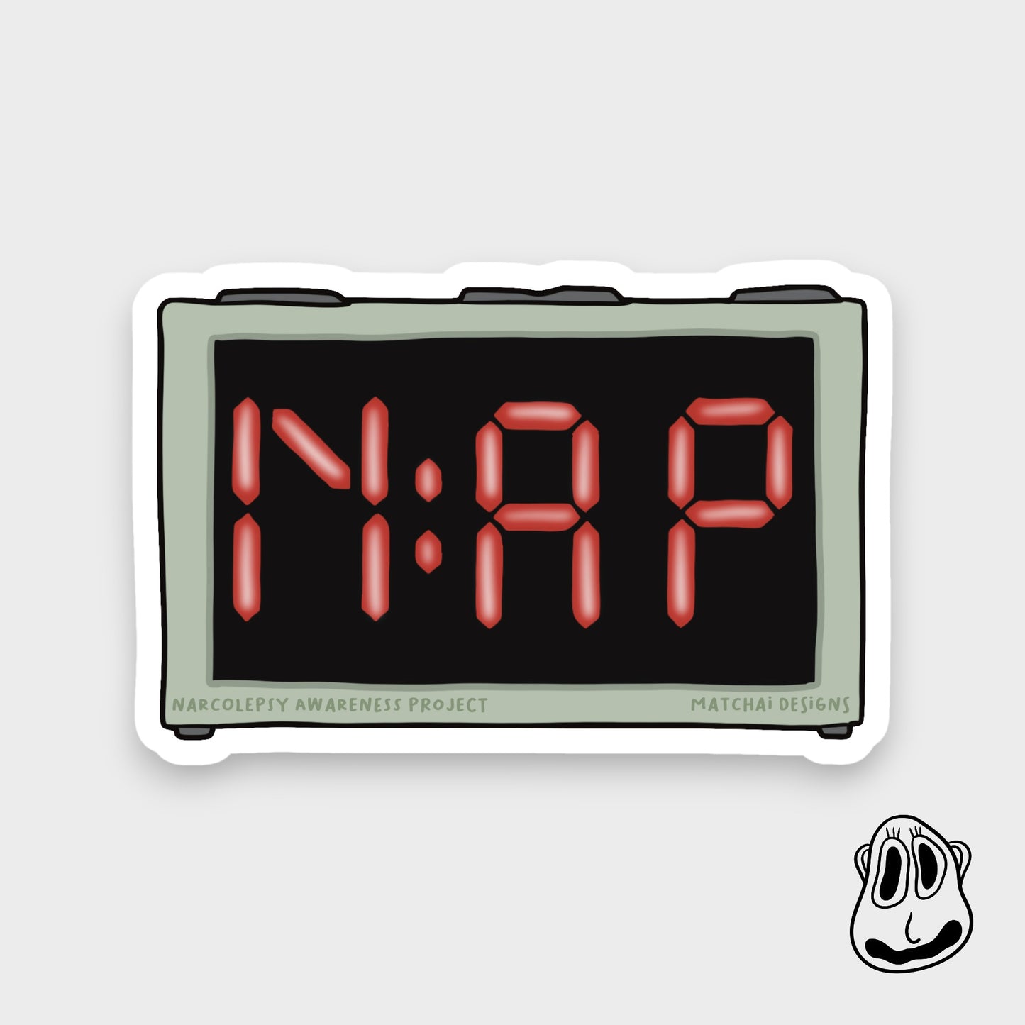 Nap Digital Clock Sticker | Handmade Original Art Waterproof Vinyl Sticker
