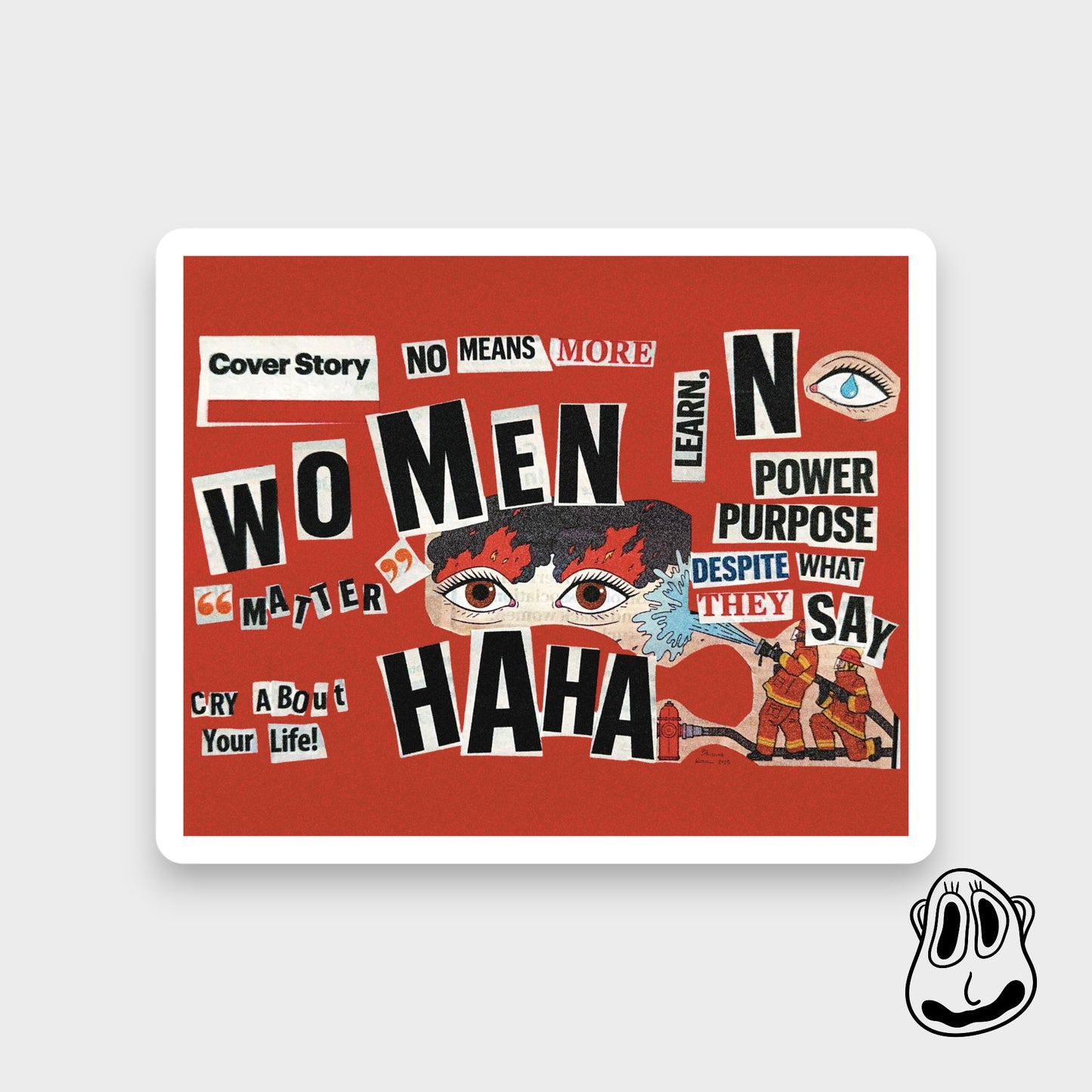 No Means More Sticker | Handmade Original Art Waterproof Vinyl Sticker