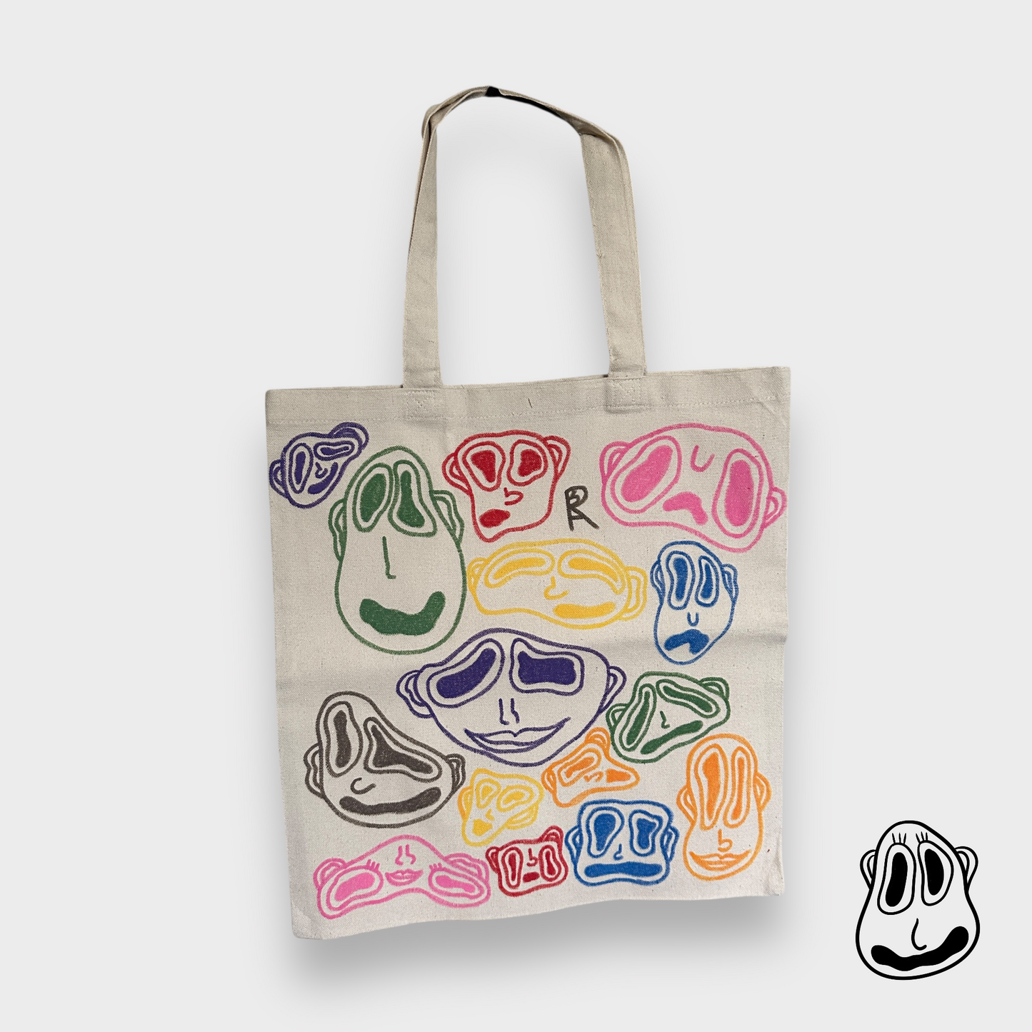 Gay (Version 2) Faces Tote Bag | Hand Painted Recycled Cotton Bag