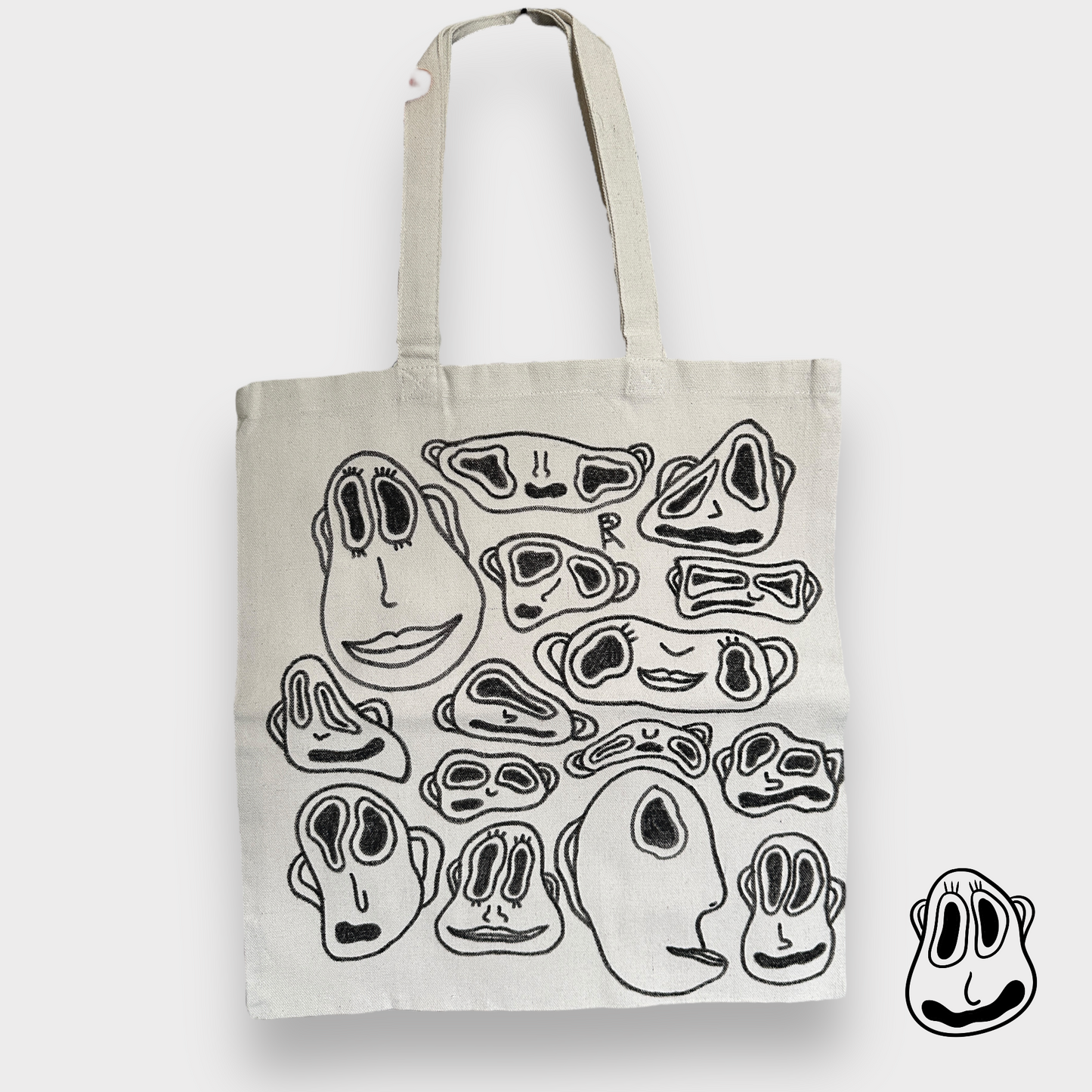 Original Faces Tote Bag | Hand Painted Recycled Cotton Bag