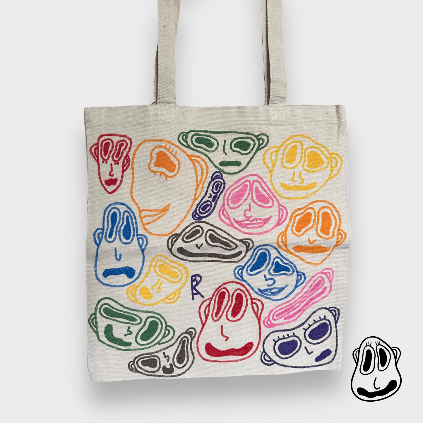 Gay Faces Tote Bag | Hand Painted Recycled Cotton Bag