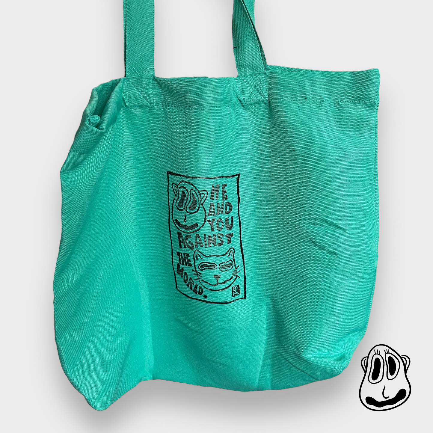 Me & You Against the World Lino Print Tote Bag