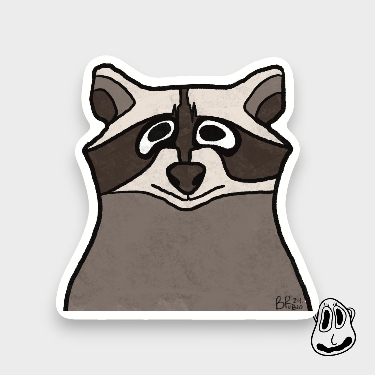 Raccoon Sticker | Handmade Original Art Waterproof Vinyl Sticker