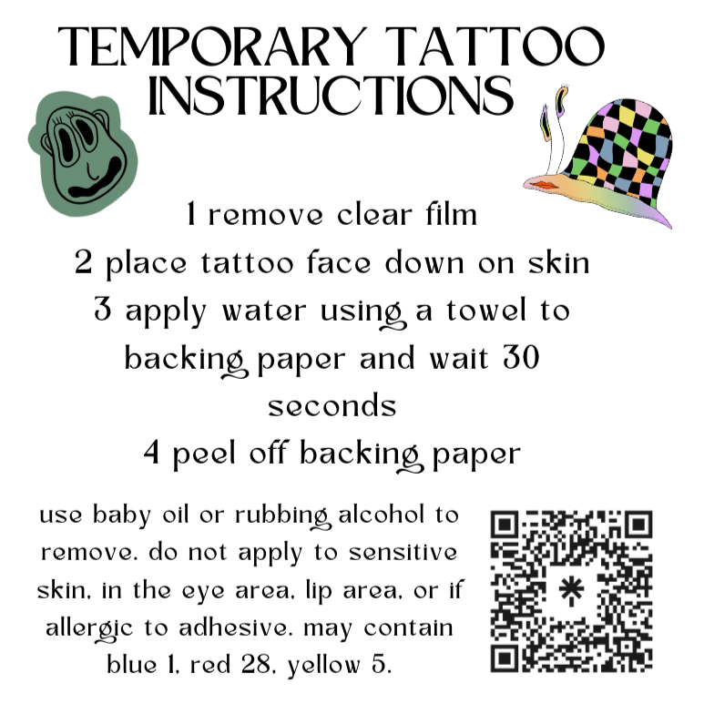 Checkerboard Snail Temporary Tattoo