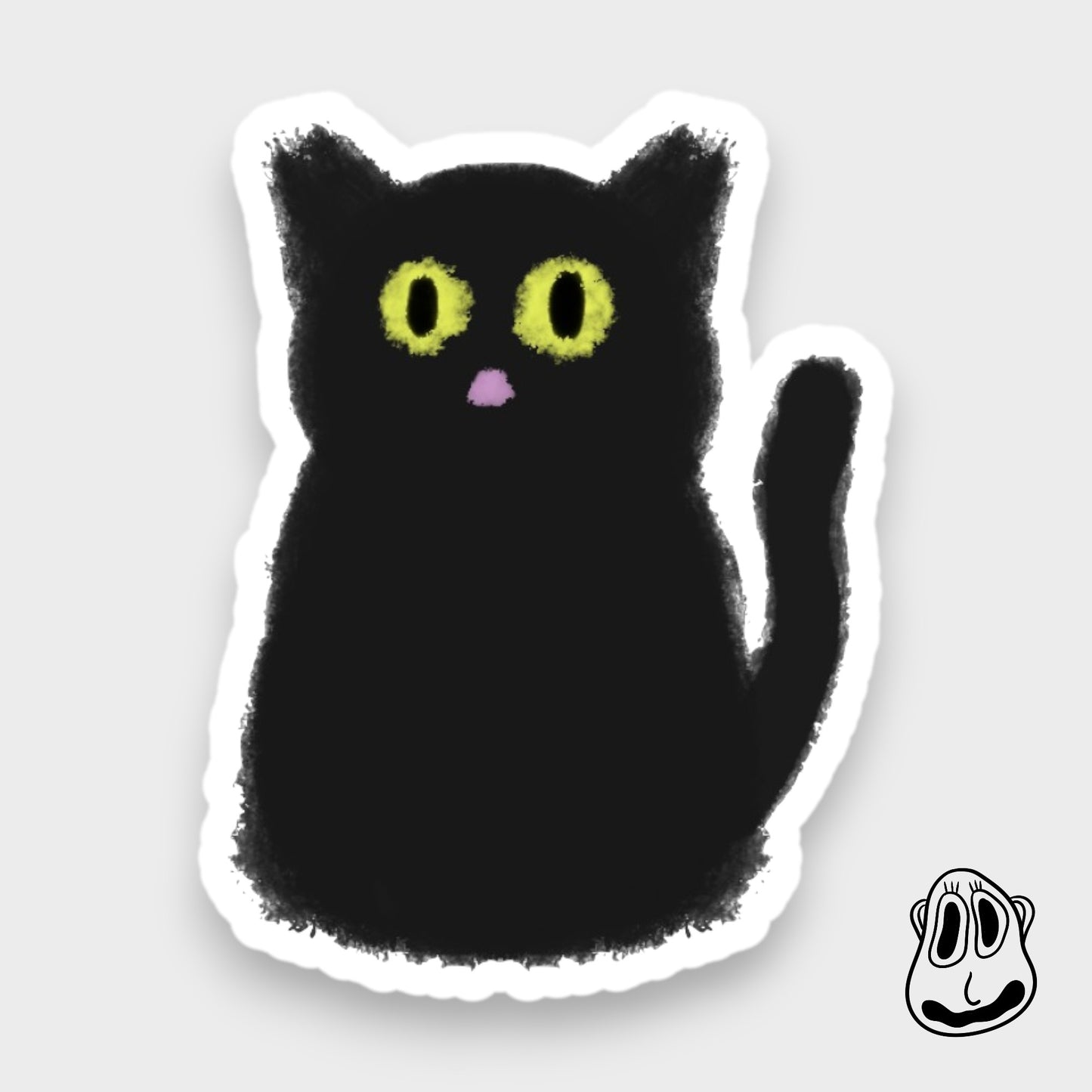 Black Cat Sticker | Handmade Original Art Waterproof Vinyl Sticker
