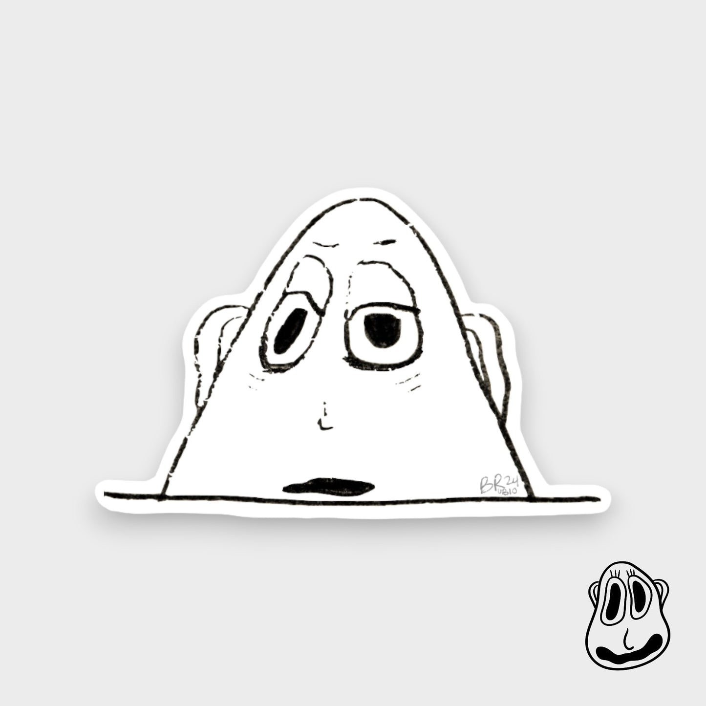 Tired Guy Sticker | Handmade Original Art Waterproof Vinyl Sticker