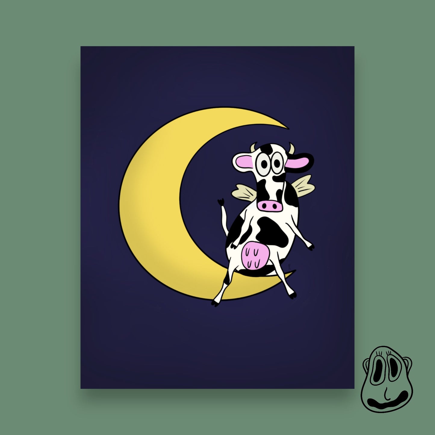 Moon Cow Art Print
