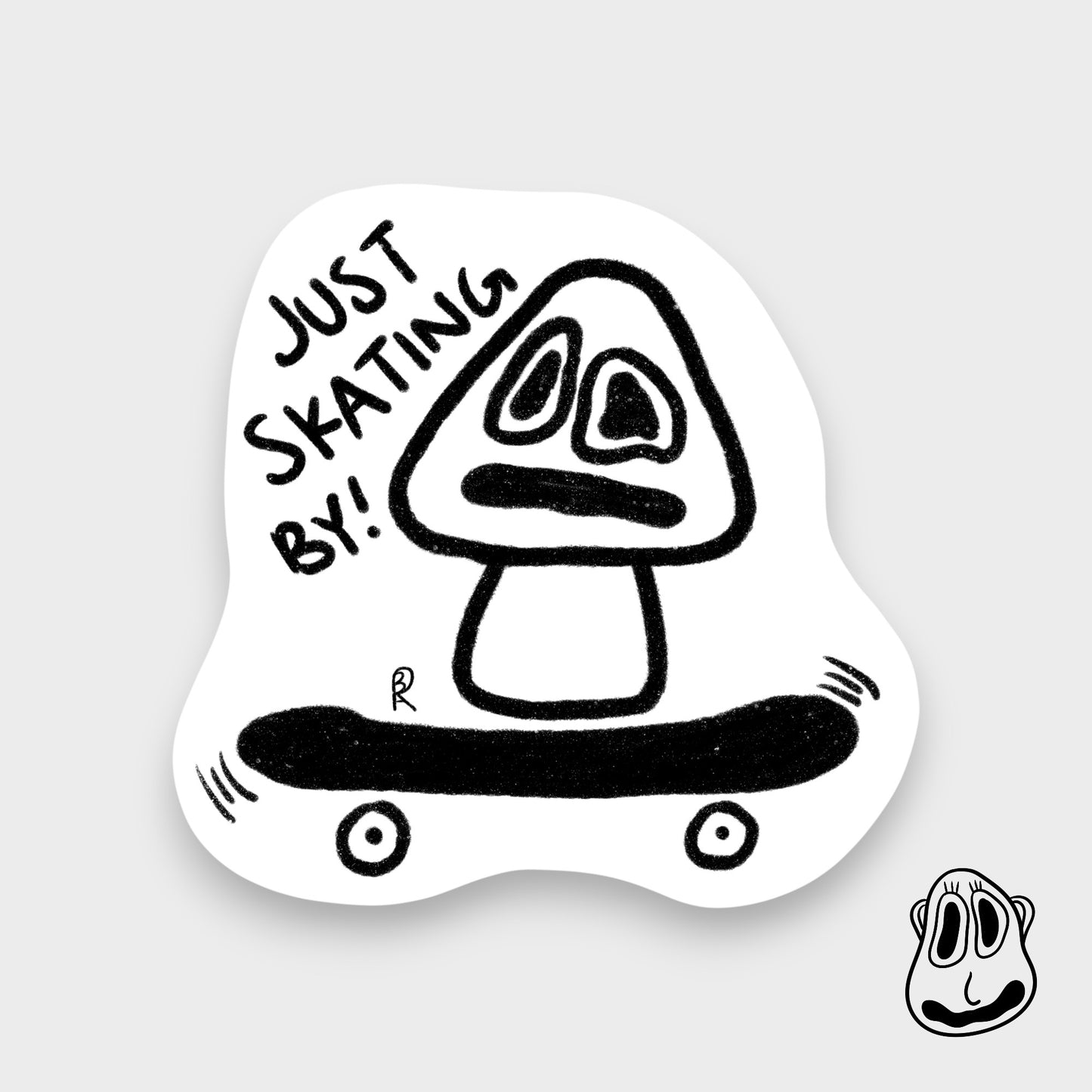 Just Skating By Sticker | Handmade Original Art Waterproof Vinyl Sticker