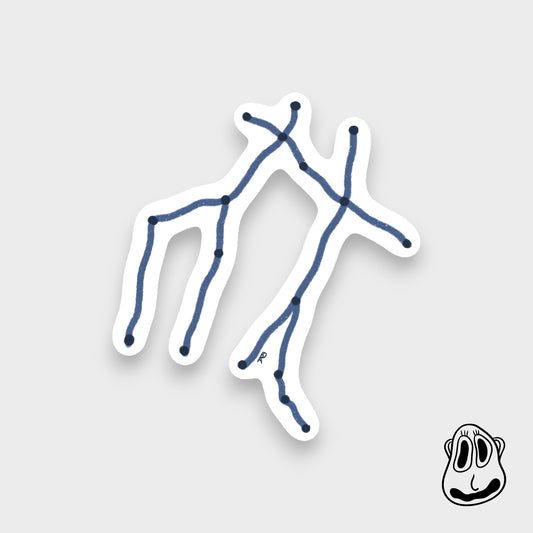 The Twins - Gemini Constellation Sticker | Handmade Original Art Waterproof Vinyl Sticker